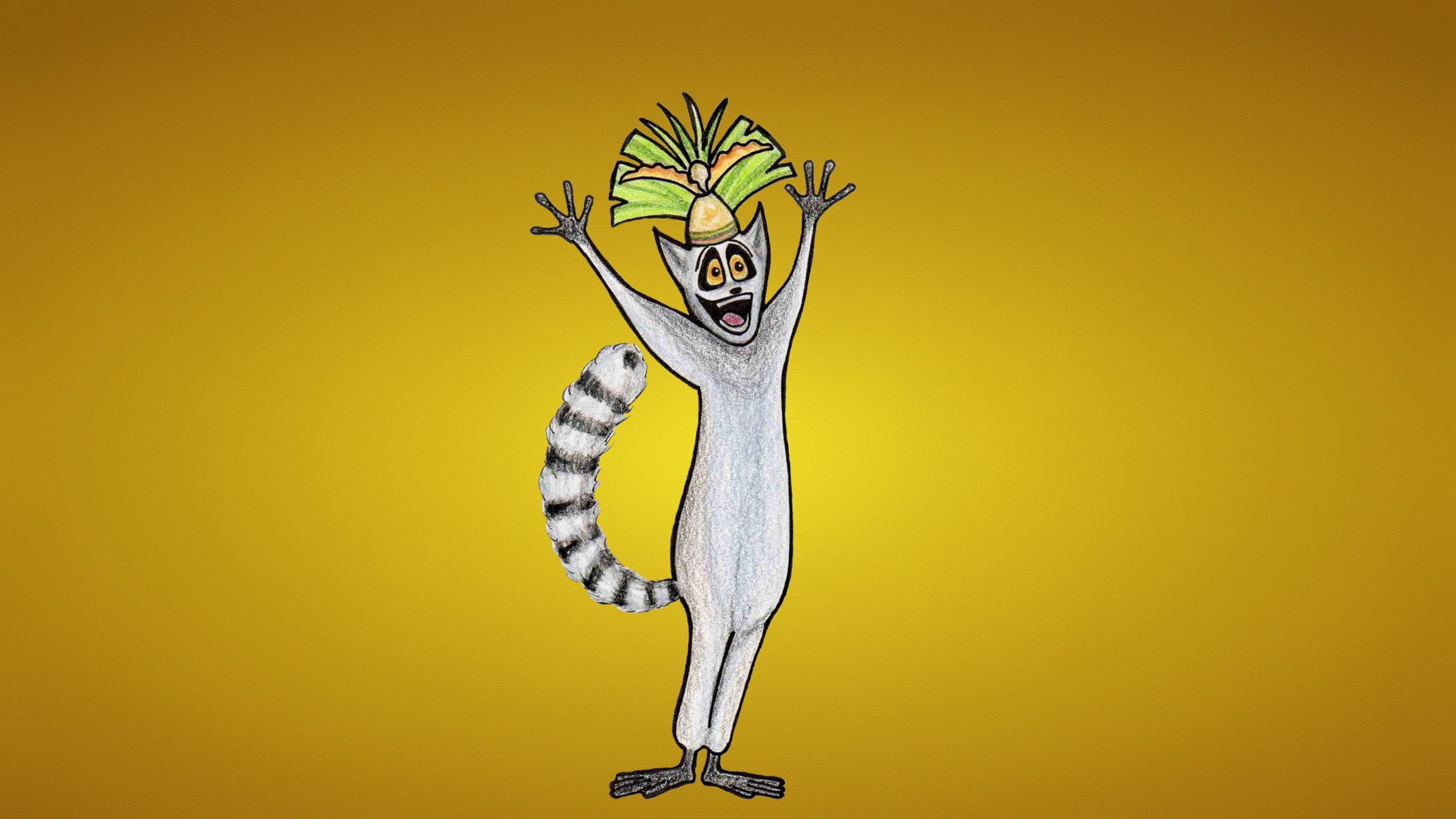 King Julien from Madagascar 4K HD Wallpaper