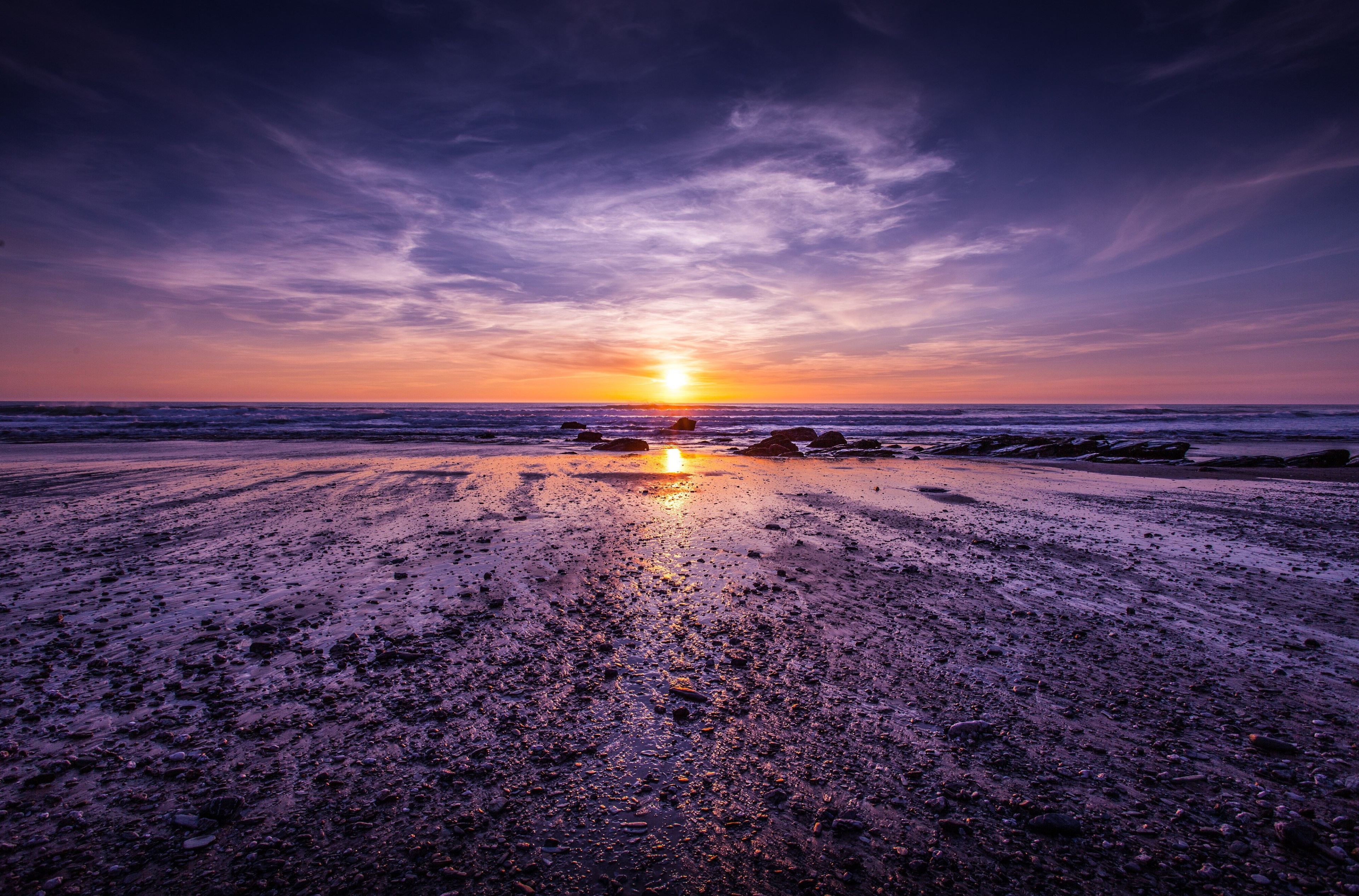 Sunset over the Atlantic Ocean HD Wallpaper