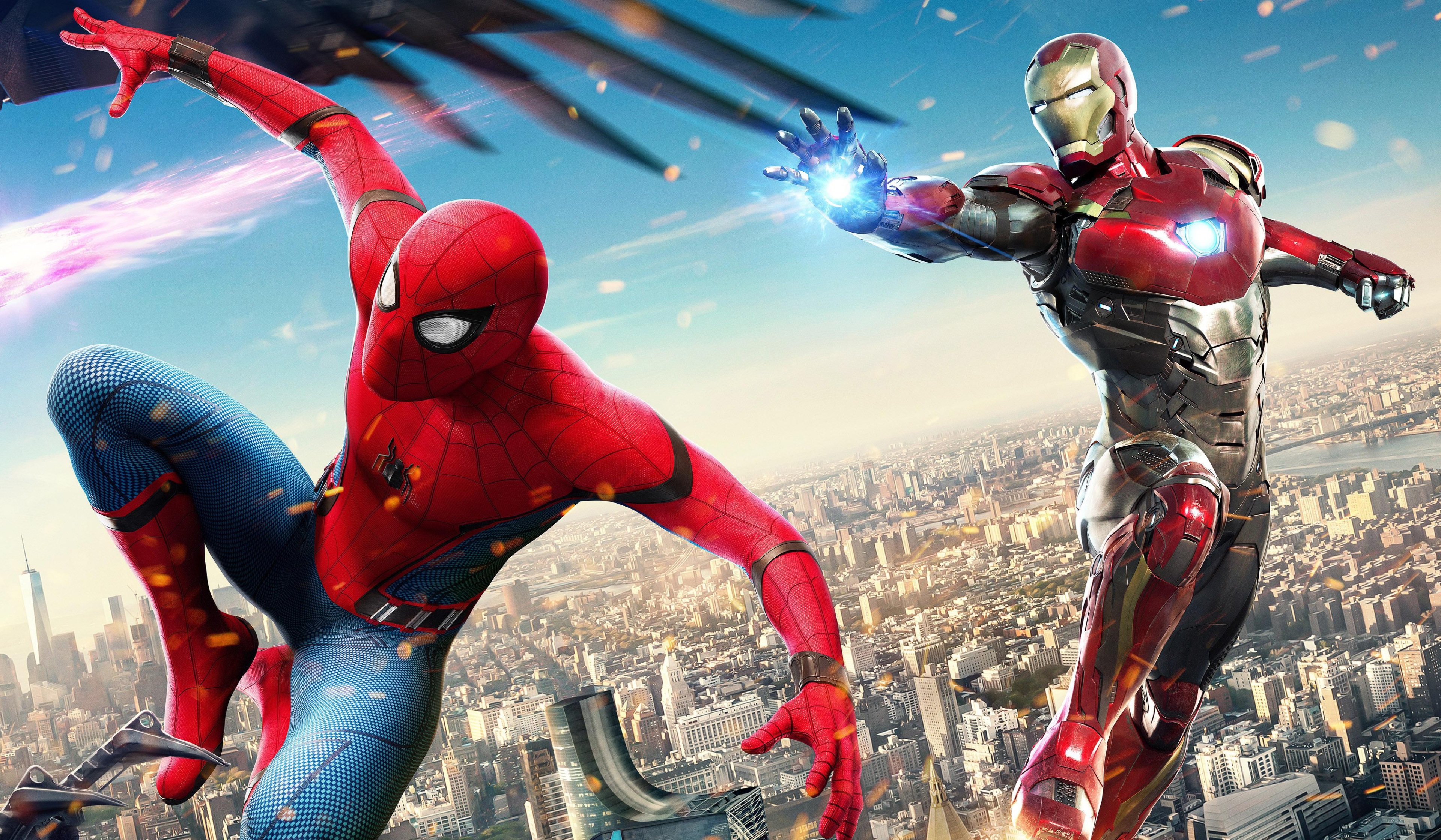 Spider-Man and Iron Man in Spider-Man: Homecoming 4K HD Wallpaper