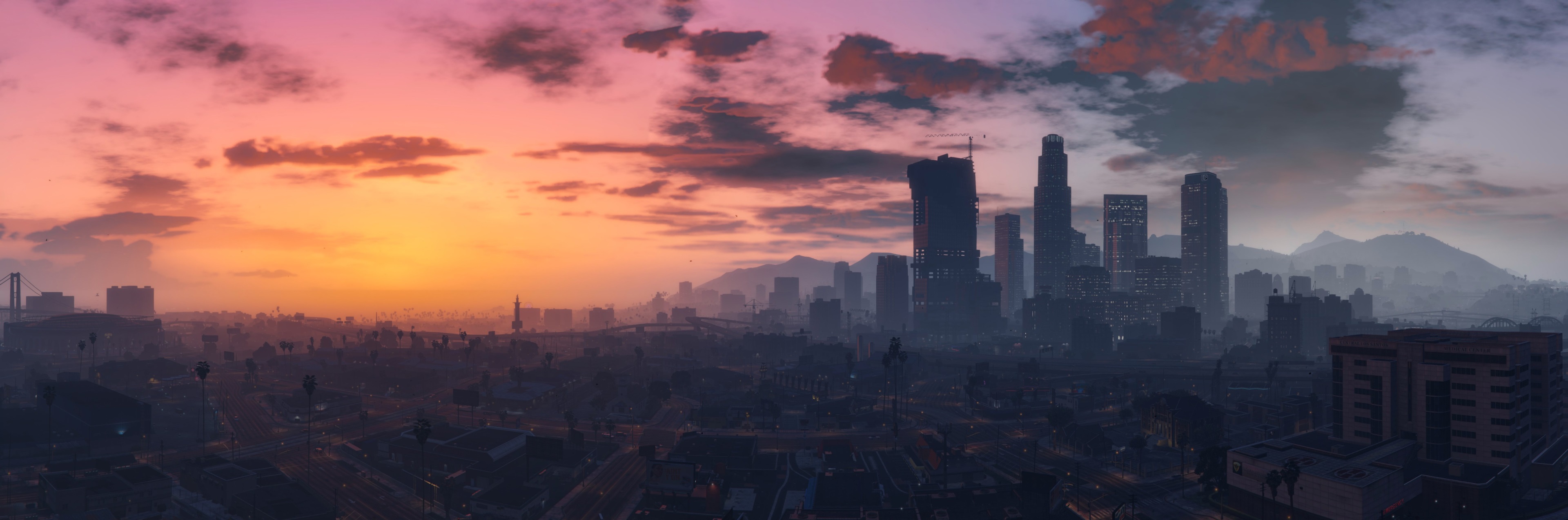 Grand Theft Auto V 4K Cityscape Sunset HD Wallpaper