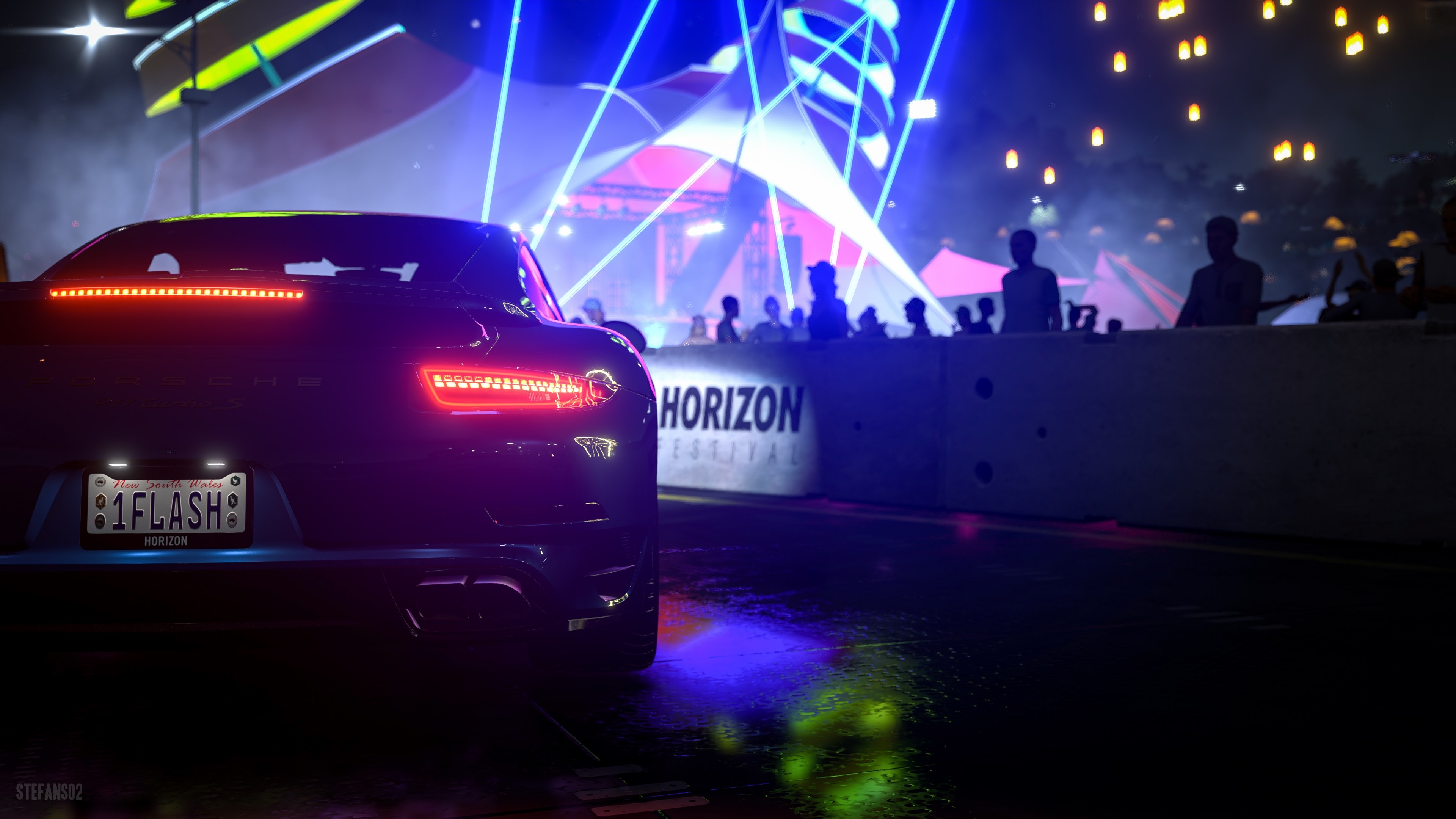 Car at Horizon Festival at night HD Wallpaper