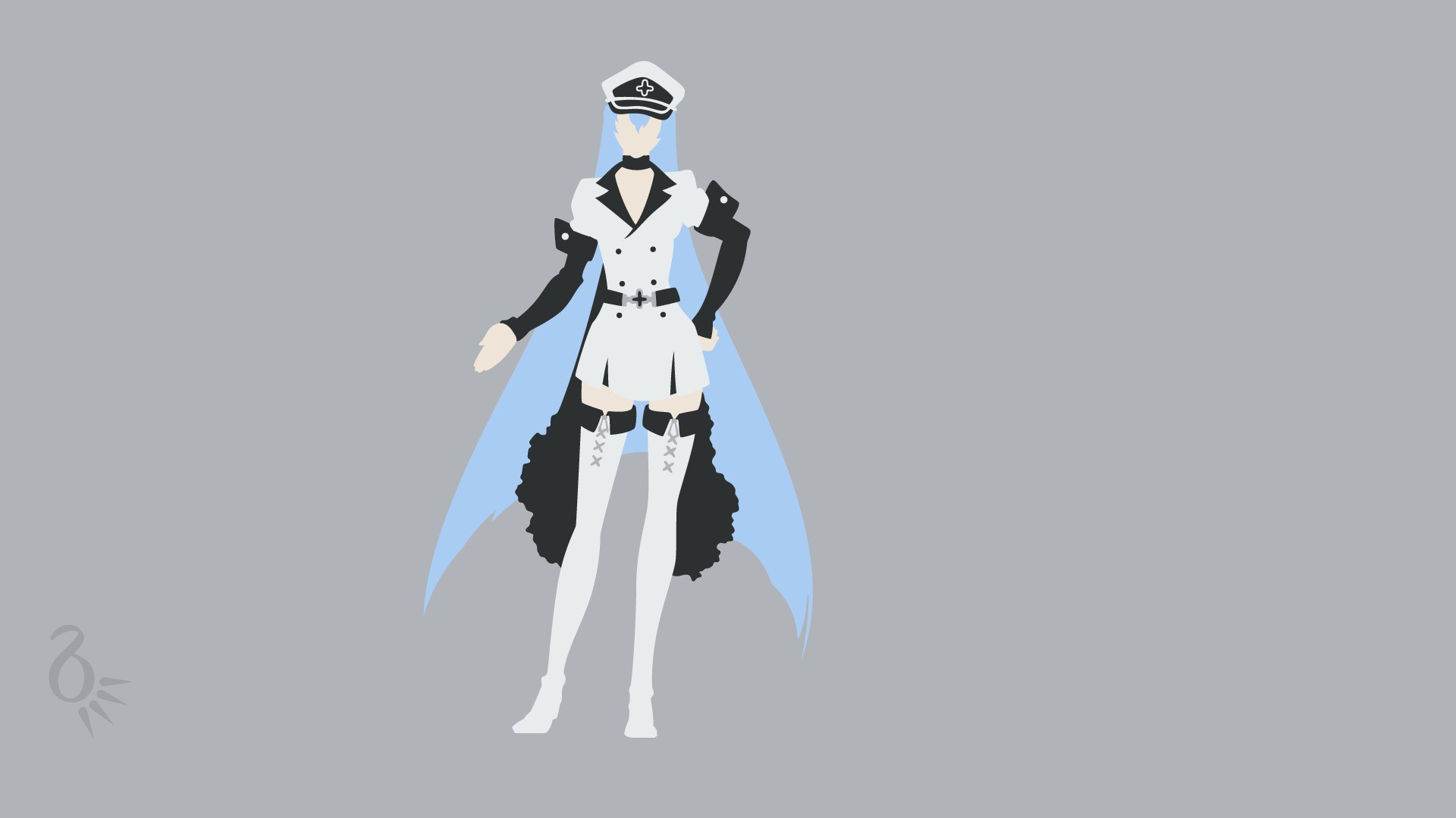 Esdeath from Akame ga Kill minimalist vector art HD Wallpaper