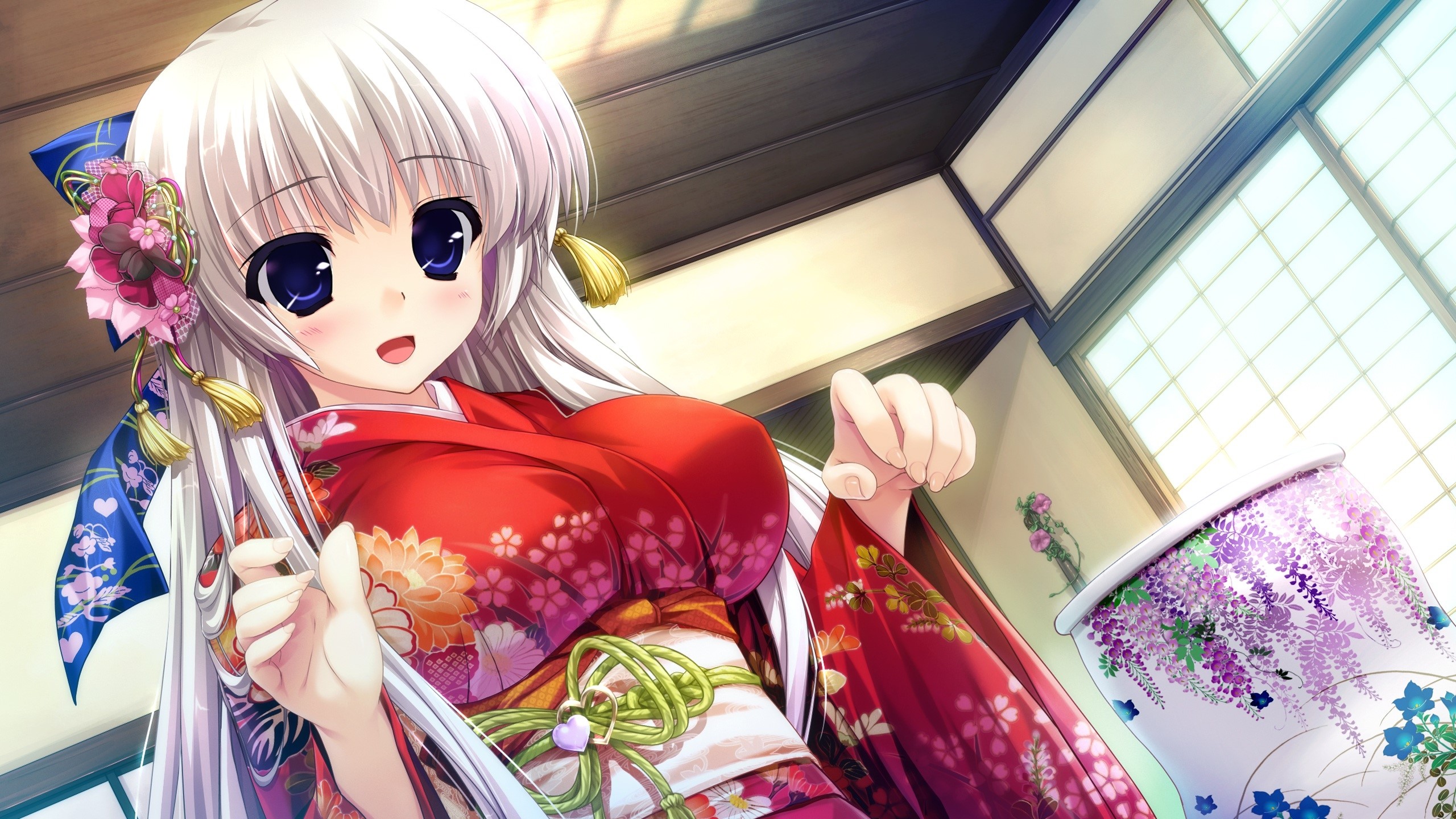Aina from Prism Recollection wearing a kimono HD Wallpaper