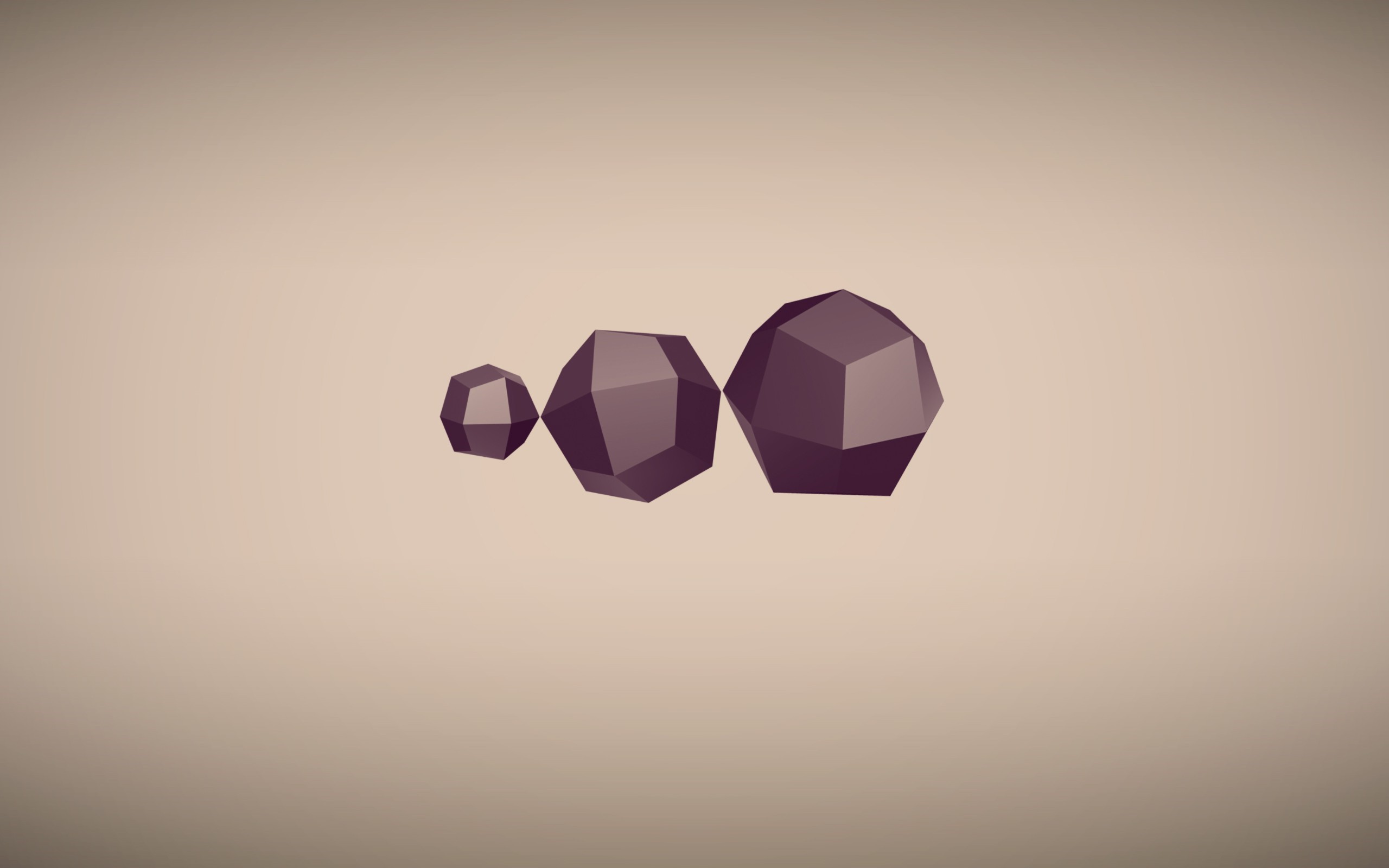 Minimalist 3D geometric shapes on a plain background HD Wallpaper