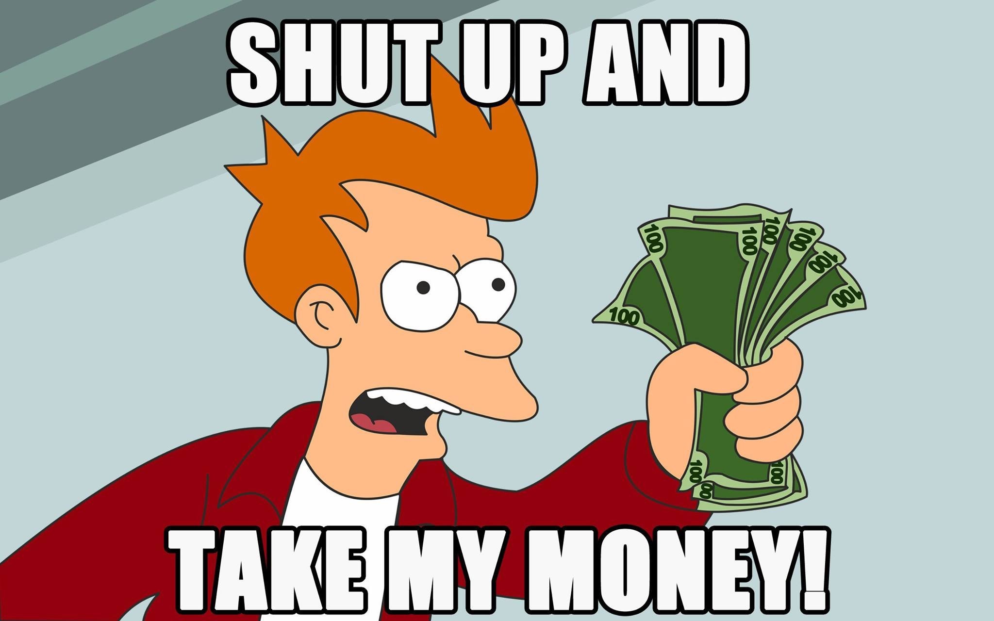 Fry from Futurama holding money HD Wallpaper
