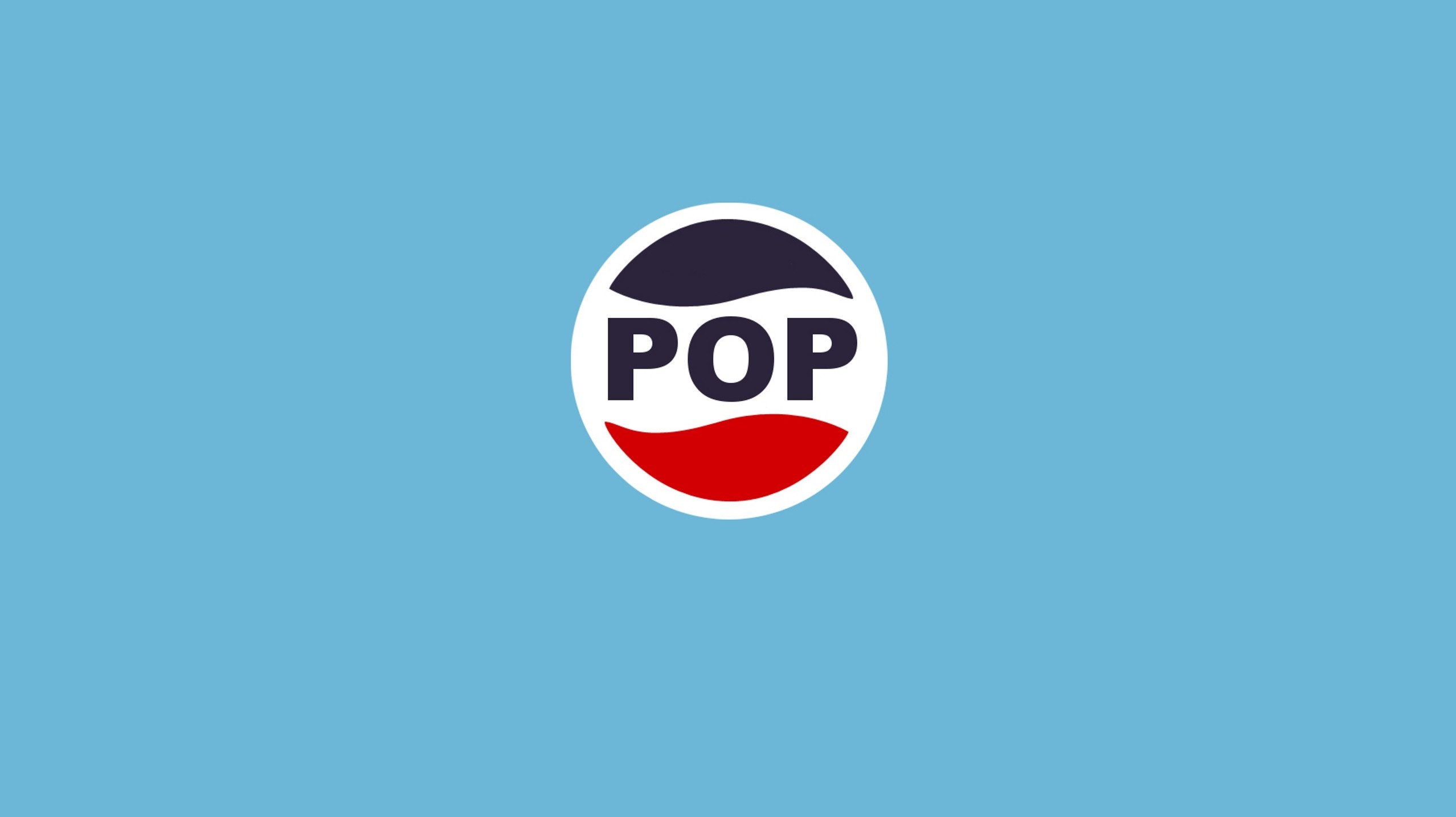 POP logo in Pepsi style on blue background HD Wallpaper