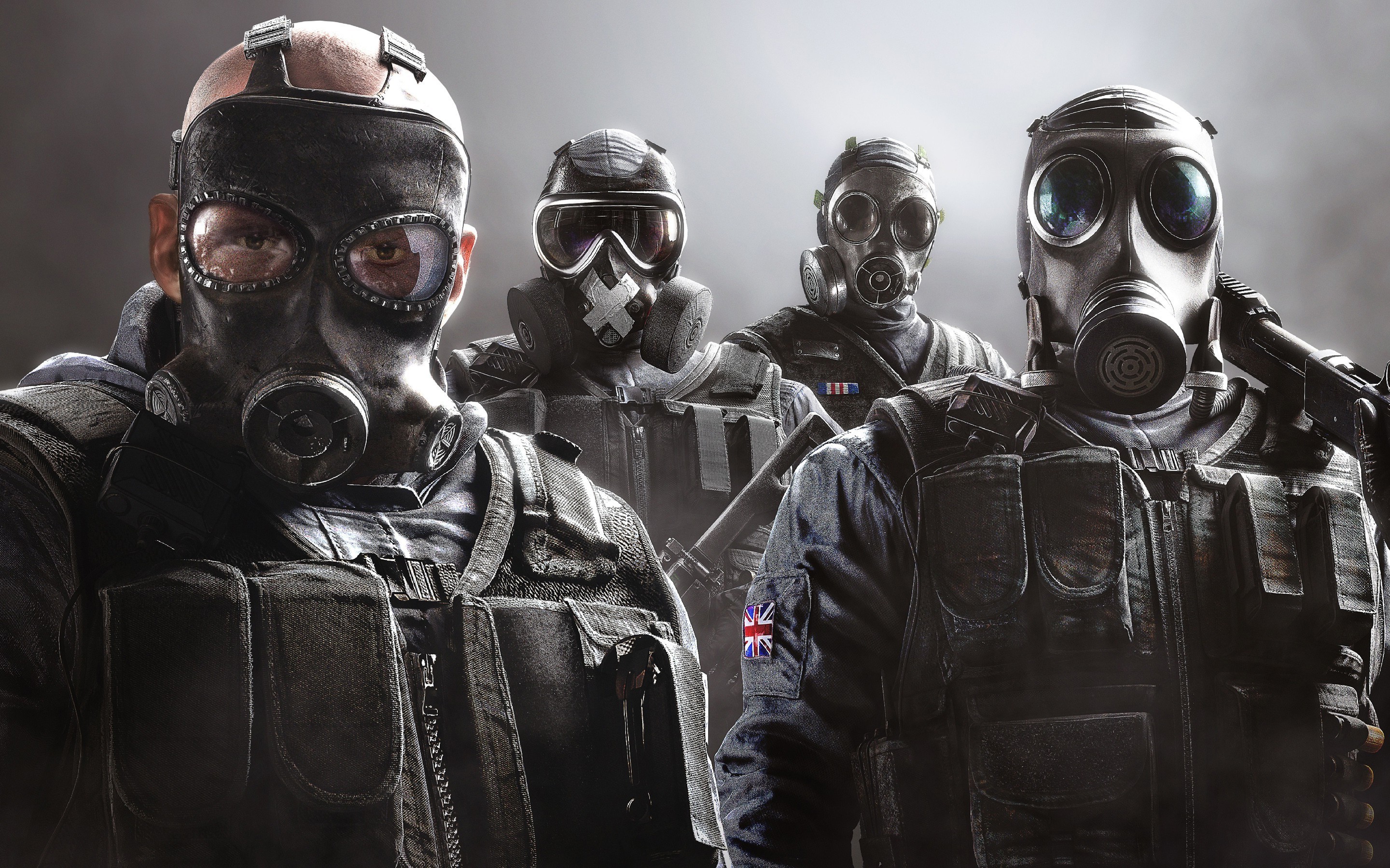 Four soldiers in gas masks from Rainbow Six Siege HD Wallpaper