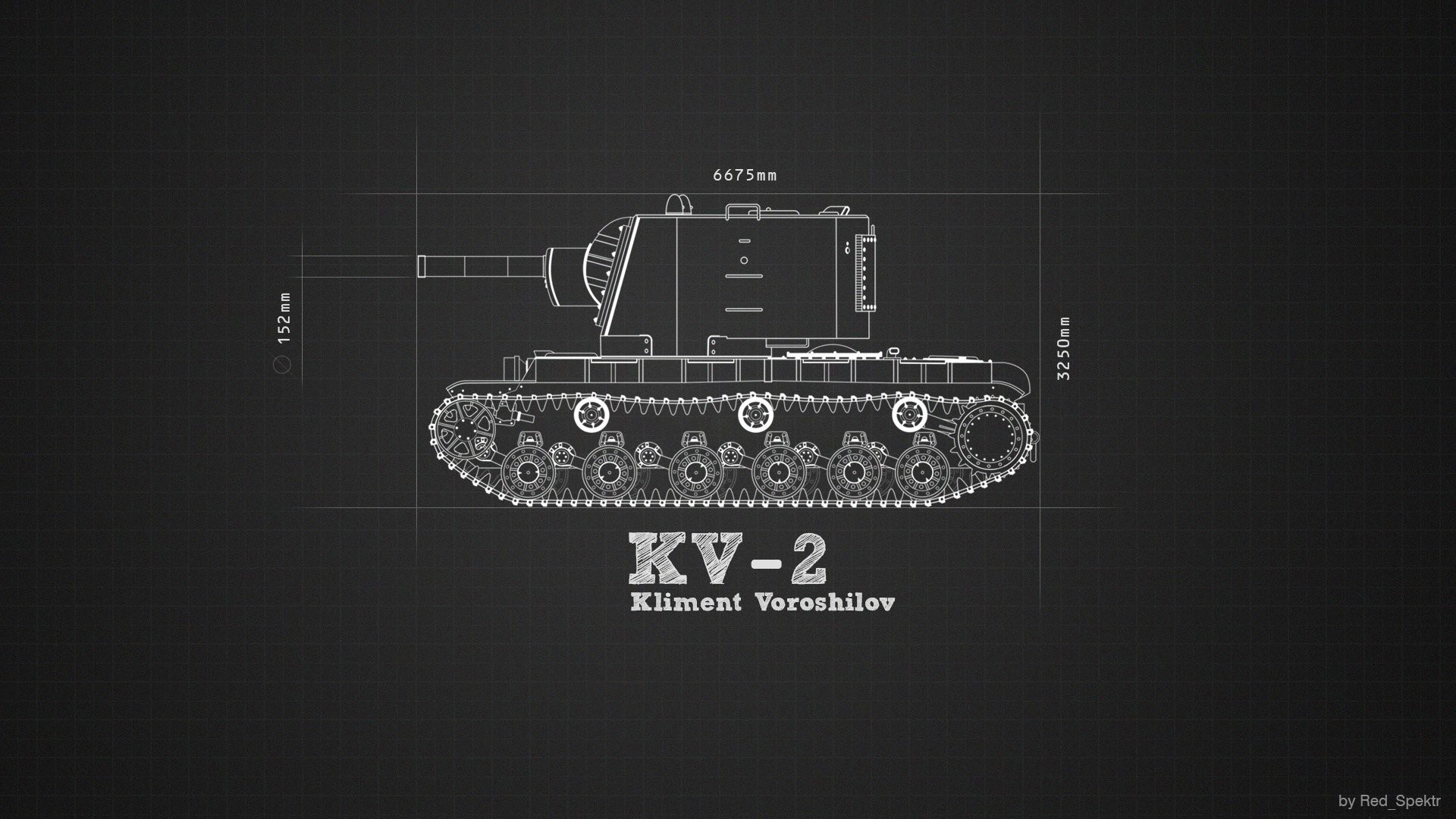 KV-2 Kliment Voroshilov Blueprint HD Wallpaper