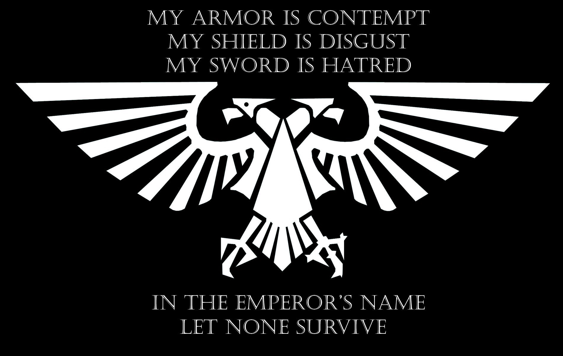 Imperial Aquila with Quote from Warhammer 40,000 HD Wallpaper