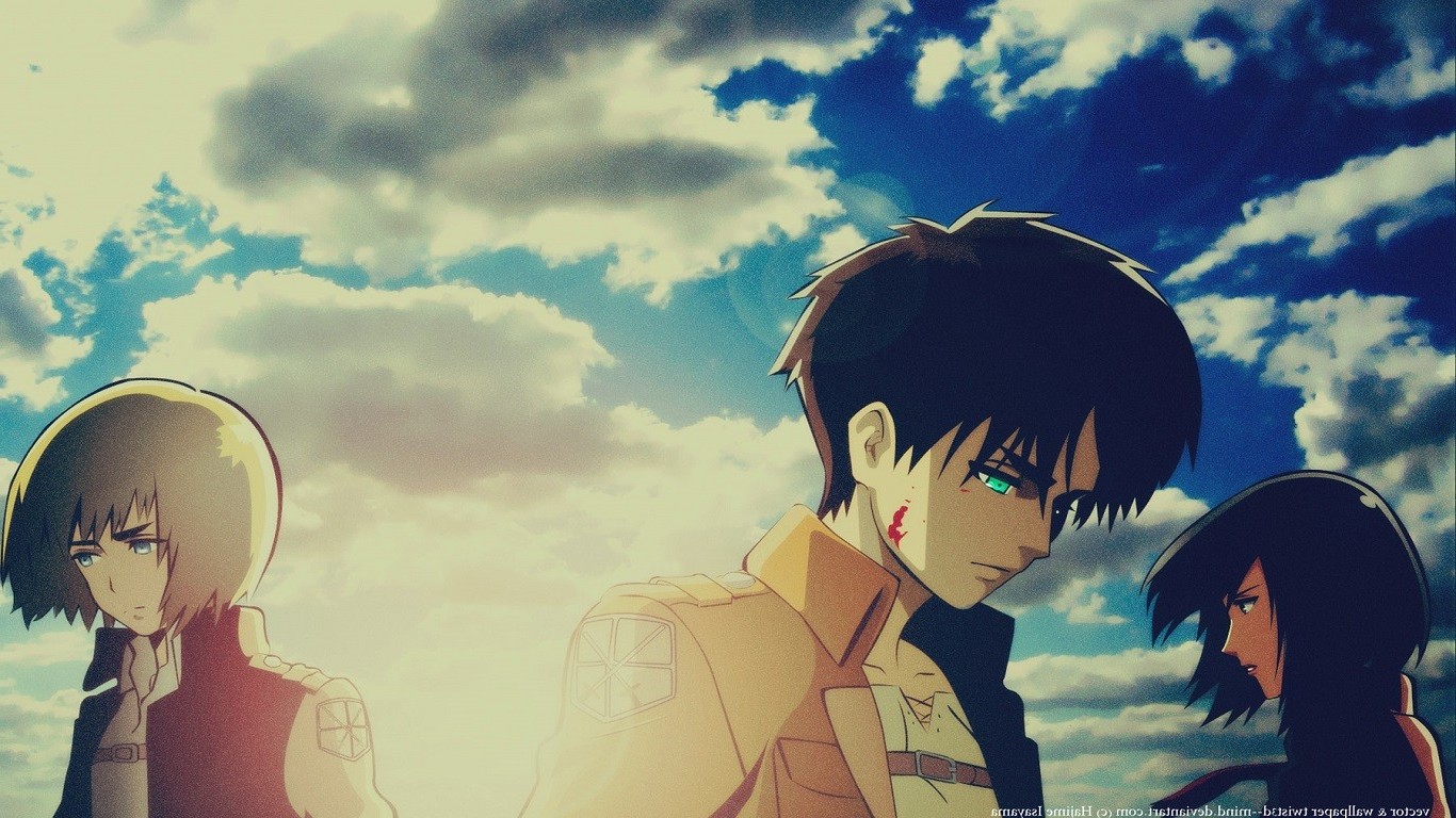 Eren, Mikasa, and Armin from Attack on Titan HD Wallpaper