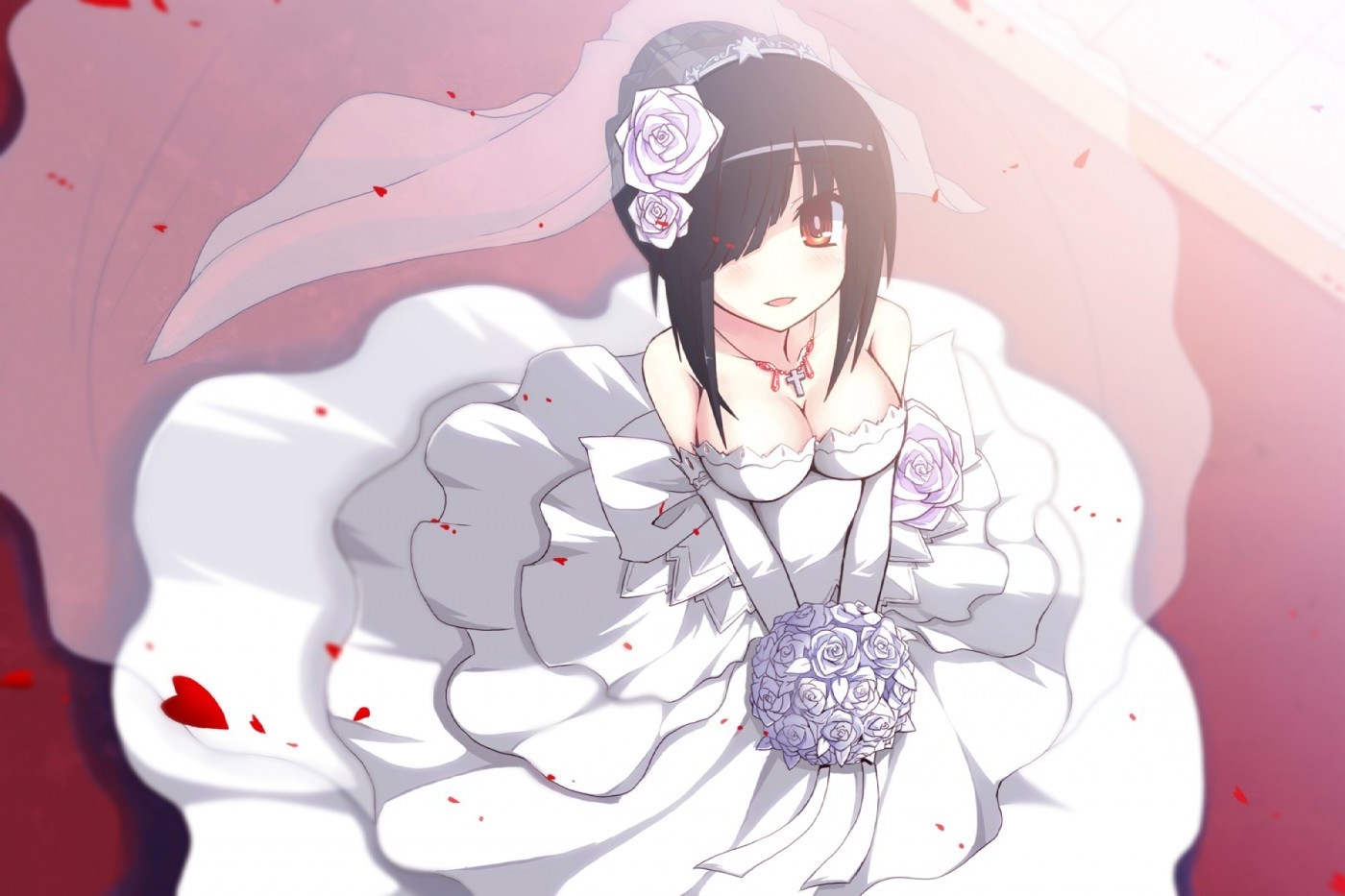 Tokisaki Kurumi from Date A Live in a wedding dress HD Wallpaper