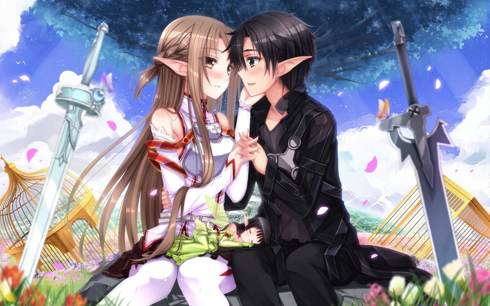 Kirito and Asuna from Sword Art Online HD Wallpaper