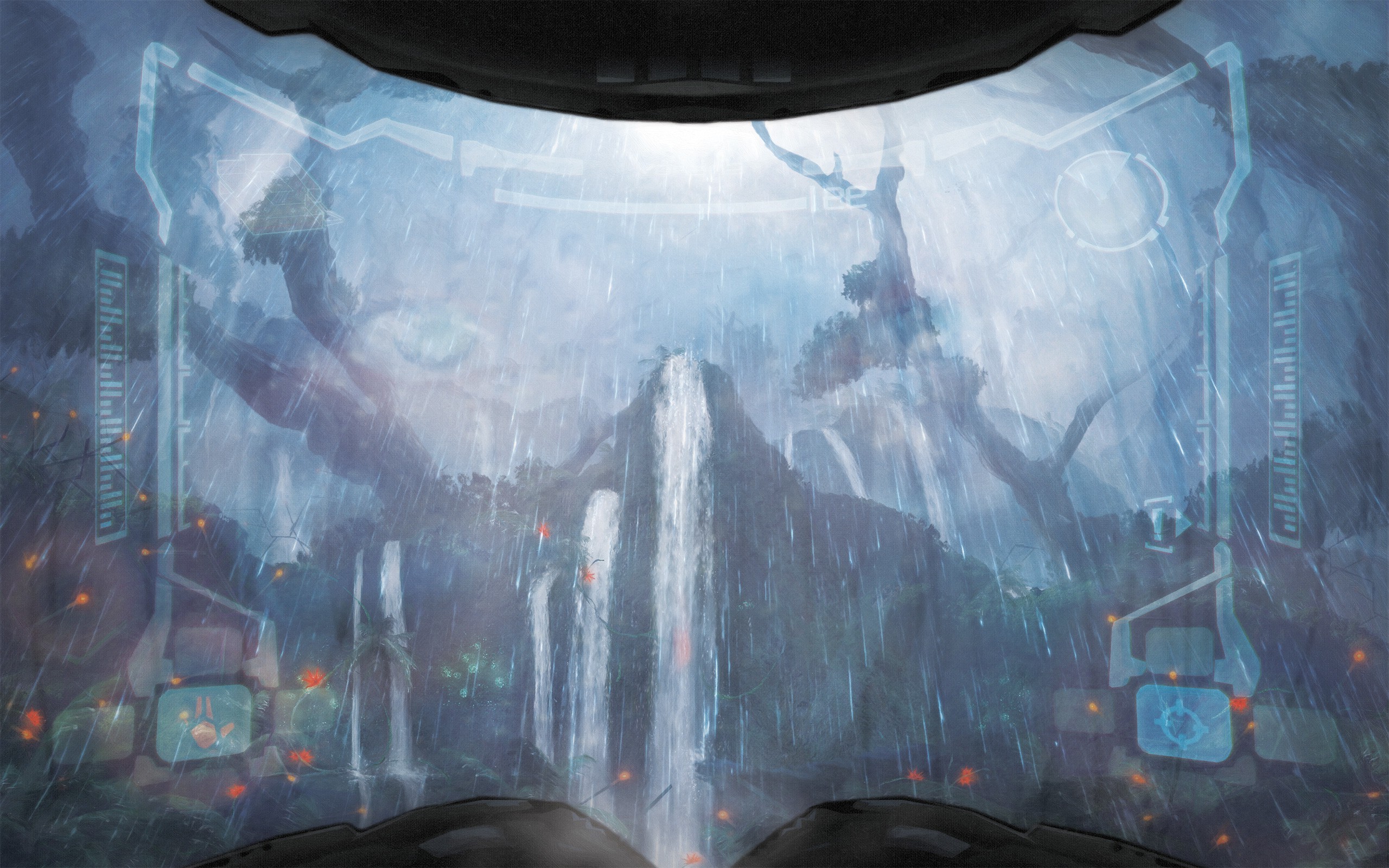 Samus Aran's visor view in Metroid Prime HD Wallpaper