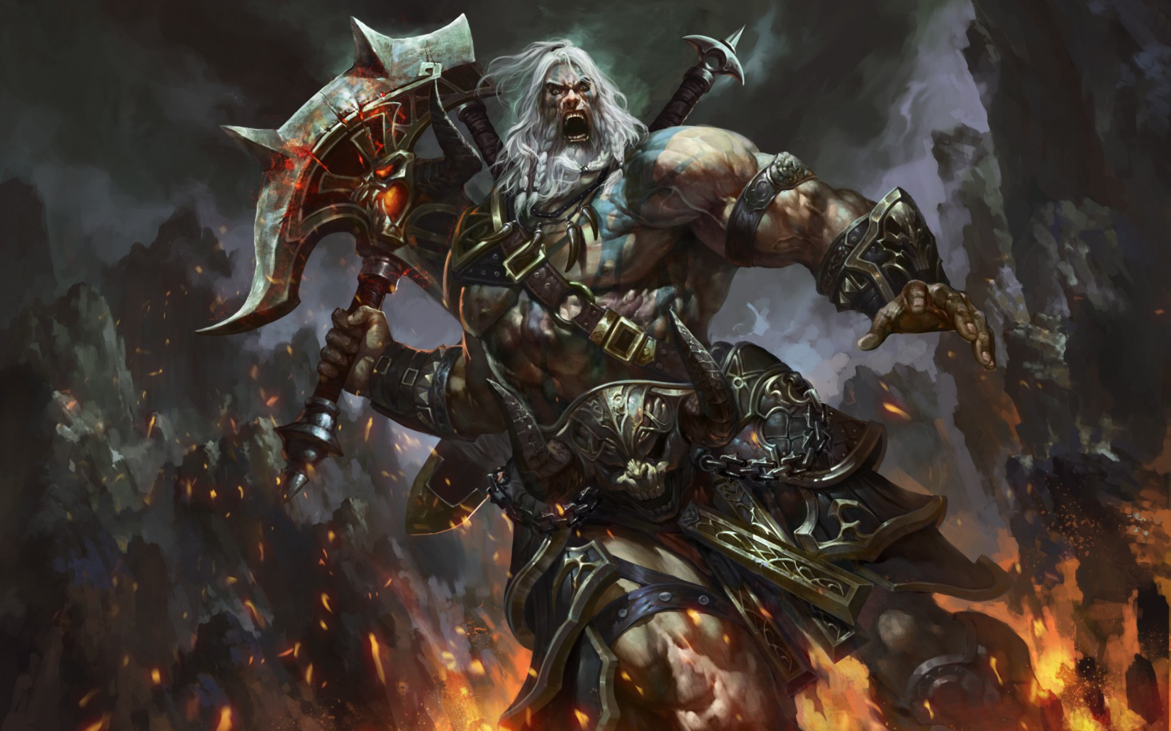 Diablo III Barbarian Warrior with Axe HD Wallpaper