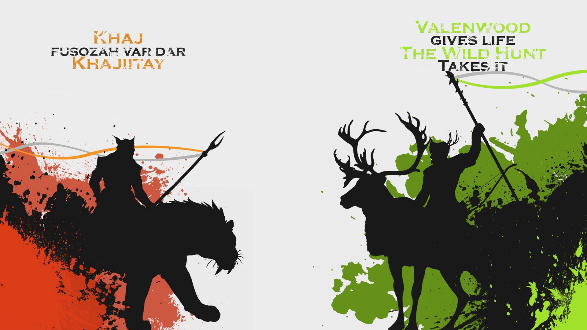 Khajiit and Bosmer from The Elder Scrolls V Skyrim HD Wallpaper