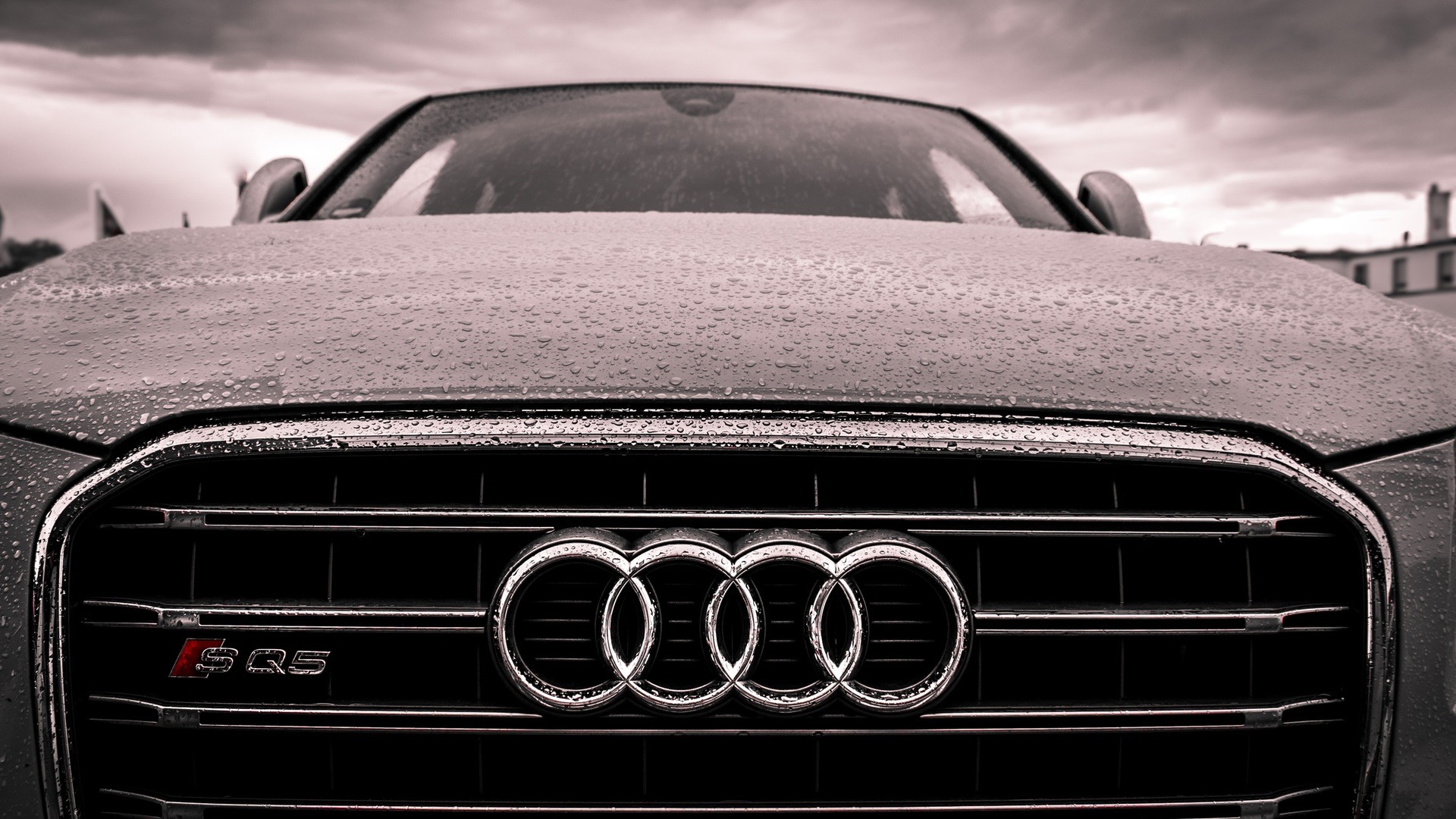 Audi SQ5 car front with water drops HD Wallpaper