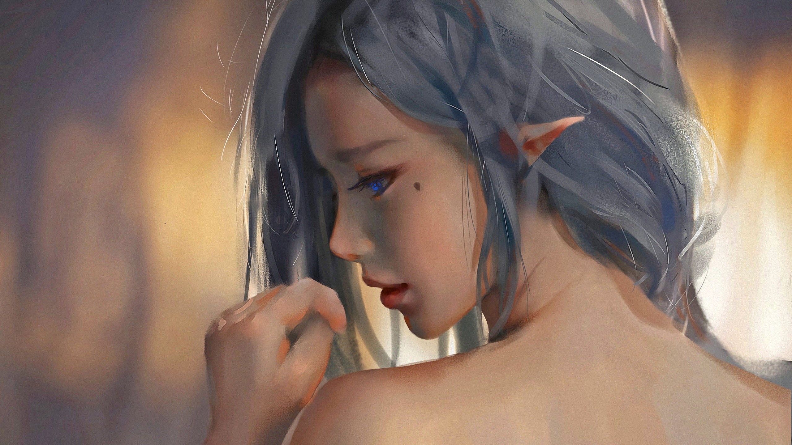 Fantasy art of an elf girl HD Wallpaper