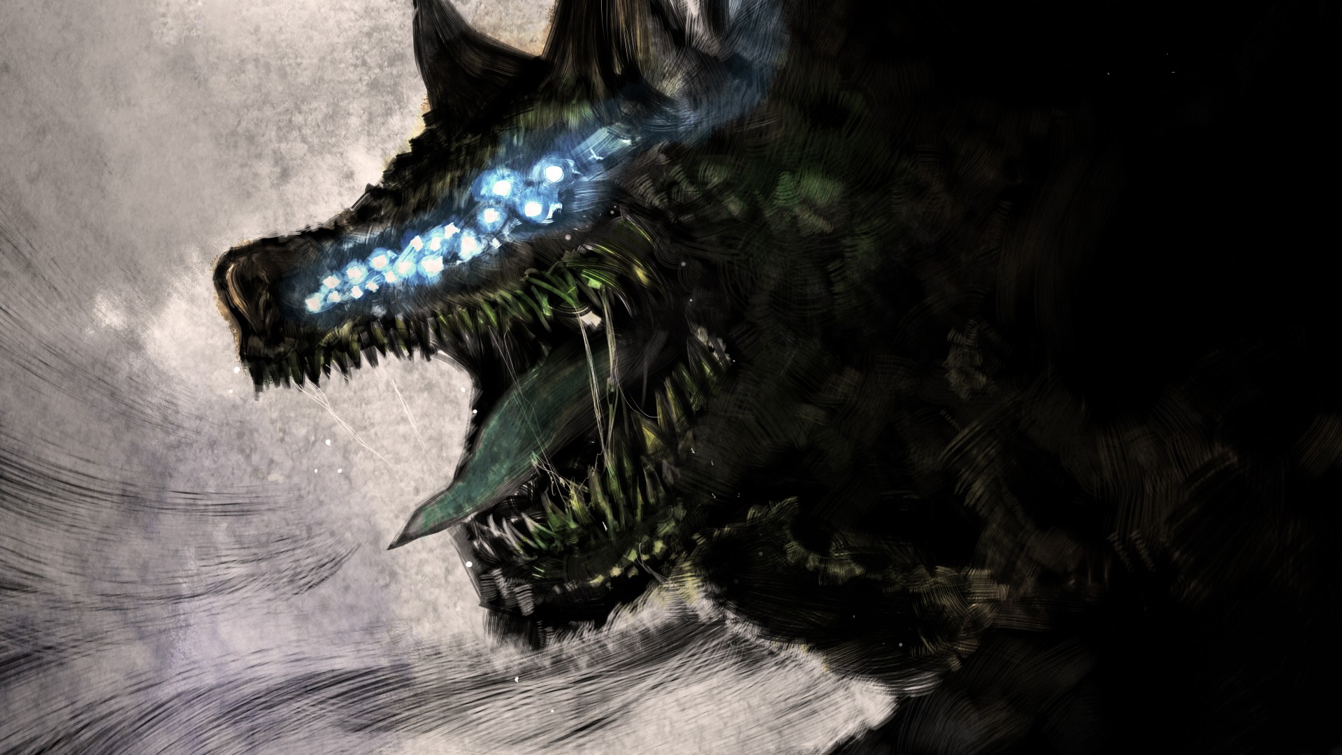 Dark creature with glowing eyes HD Wallpaper
