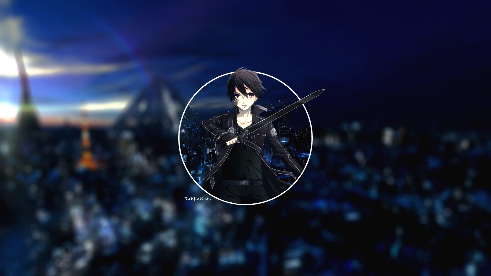 Kirito from Sword Art Online with a sword HD Wallpaper