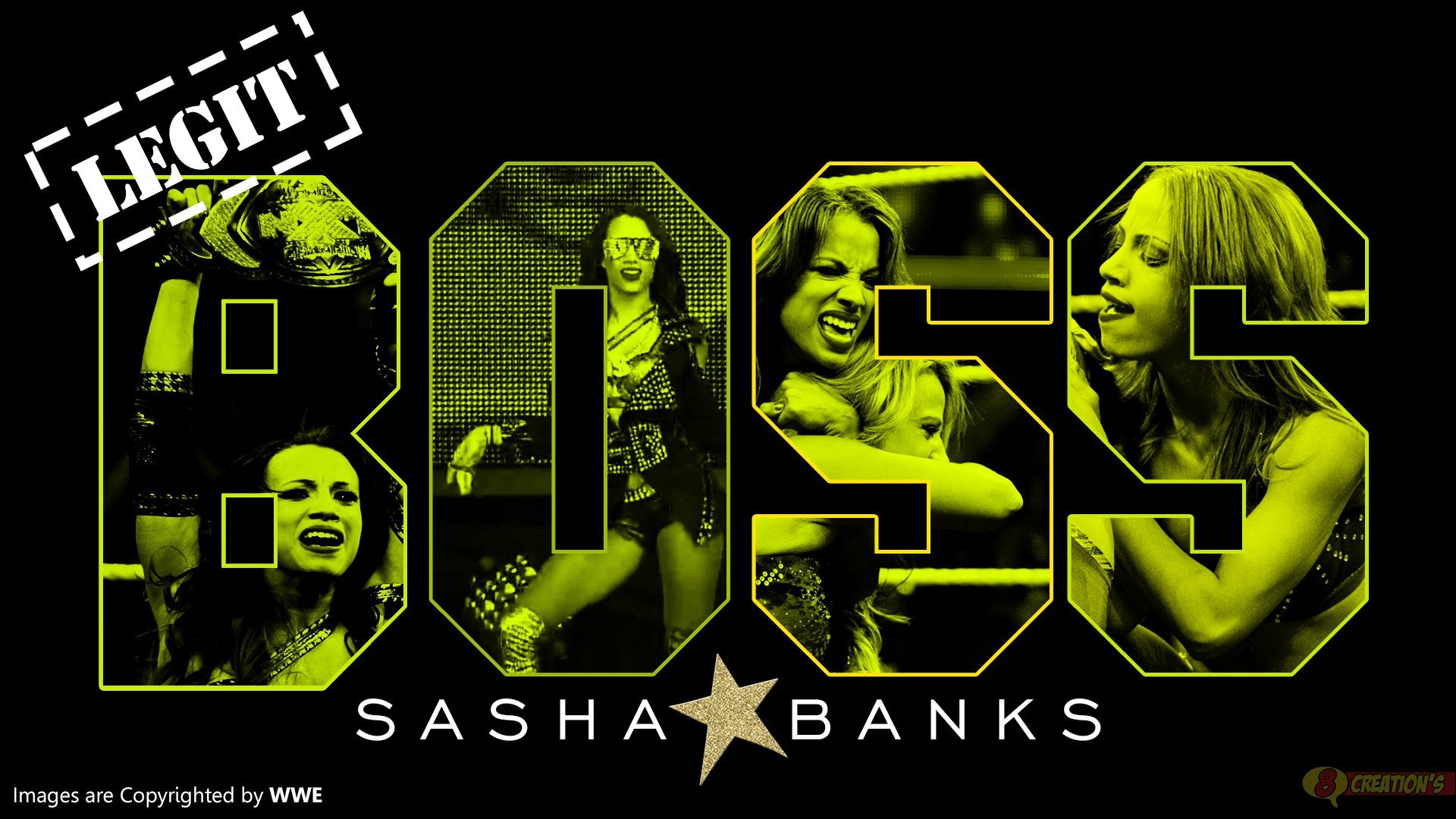 Sasha Banks "BOSS" WWE graphic HD Wallpaper