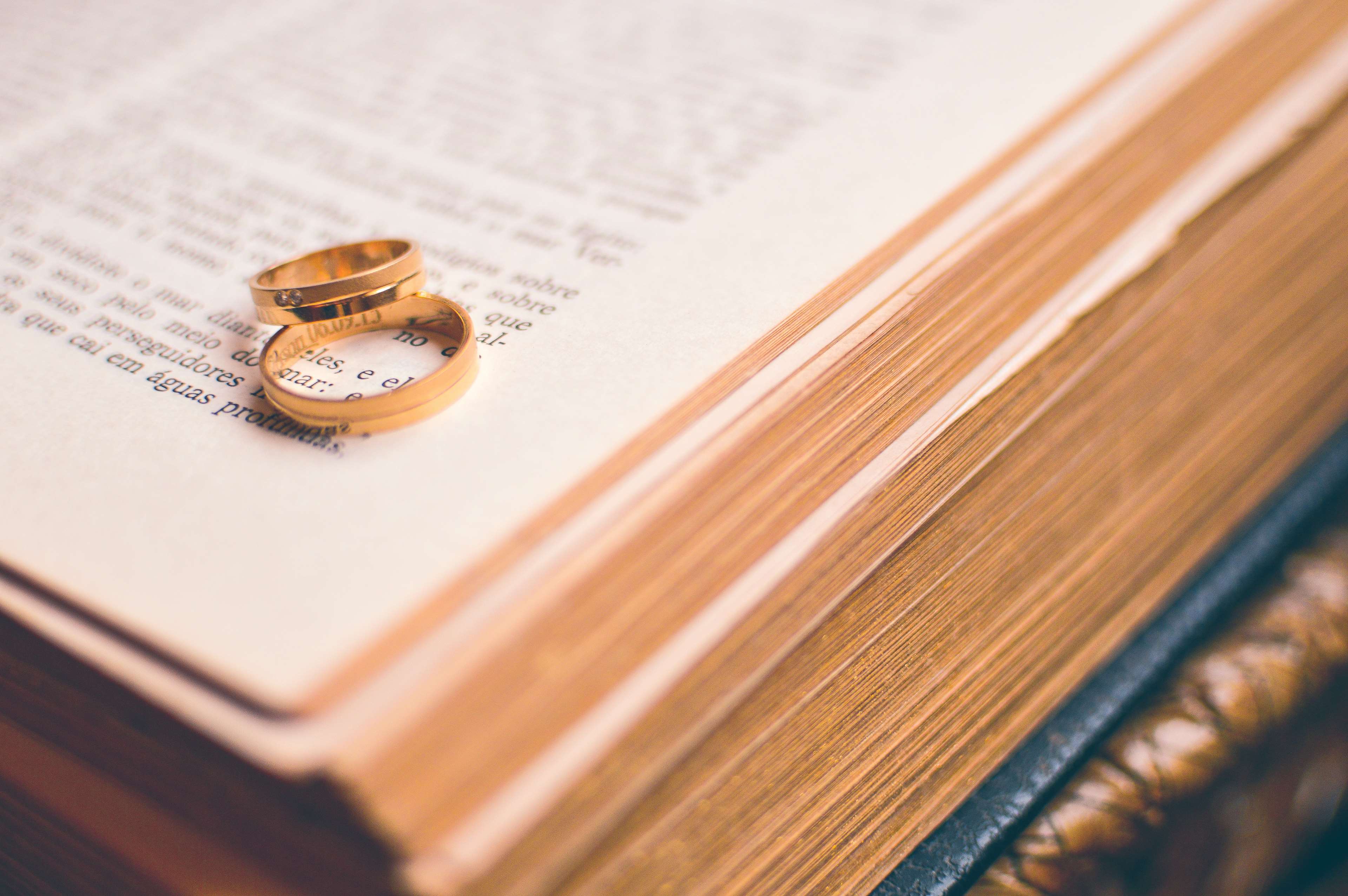 Wedding Rings on an Open Book HD Wallpaper