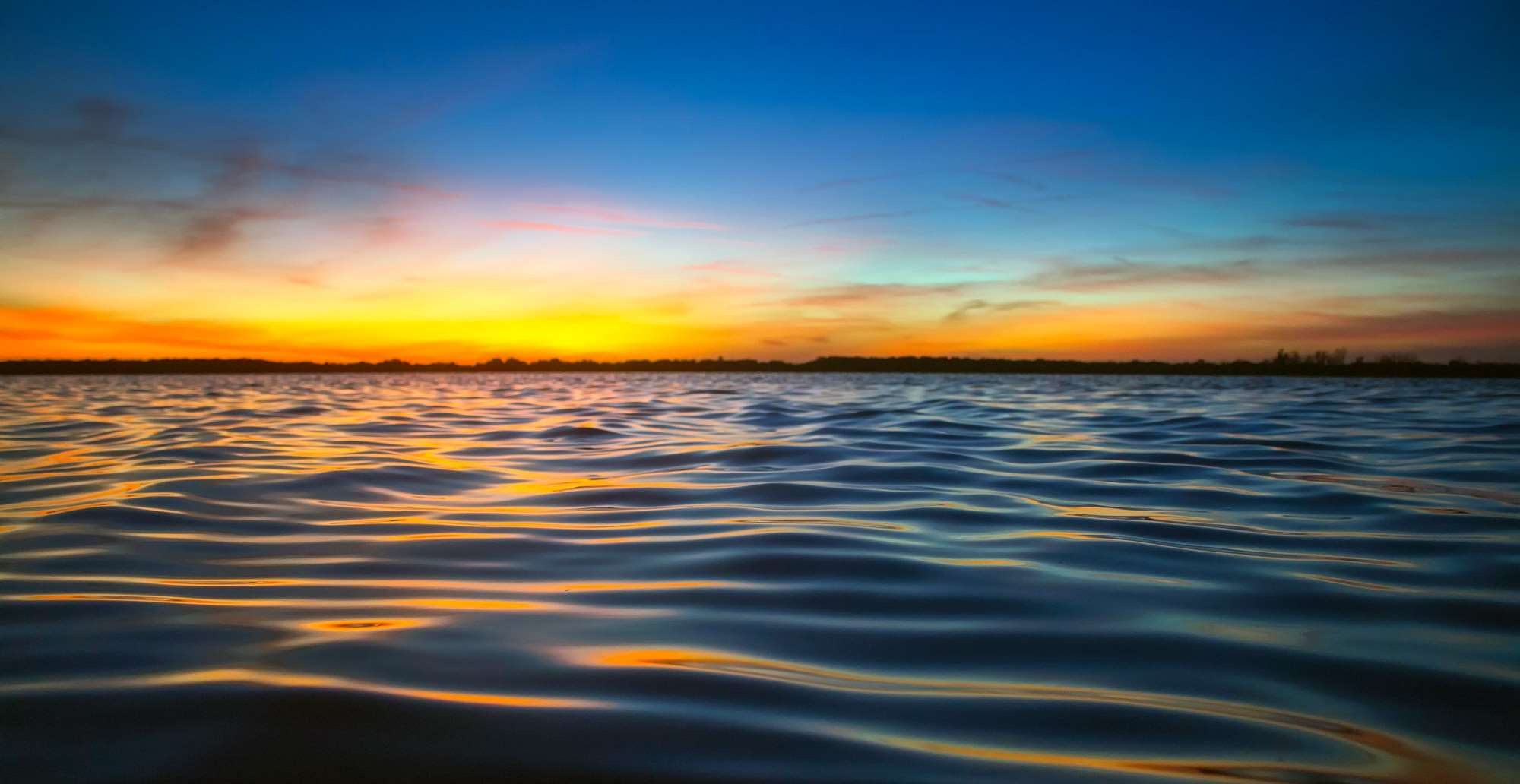 Sunset over a lake in Florida HD Wallpaper