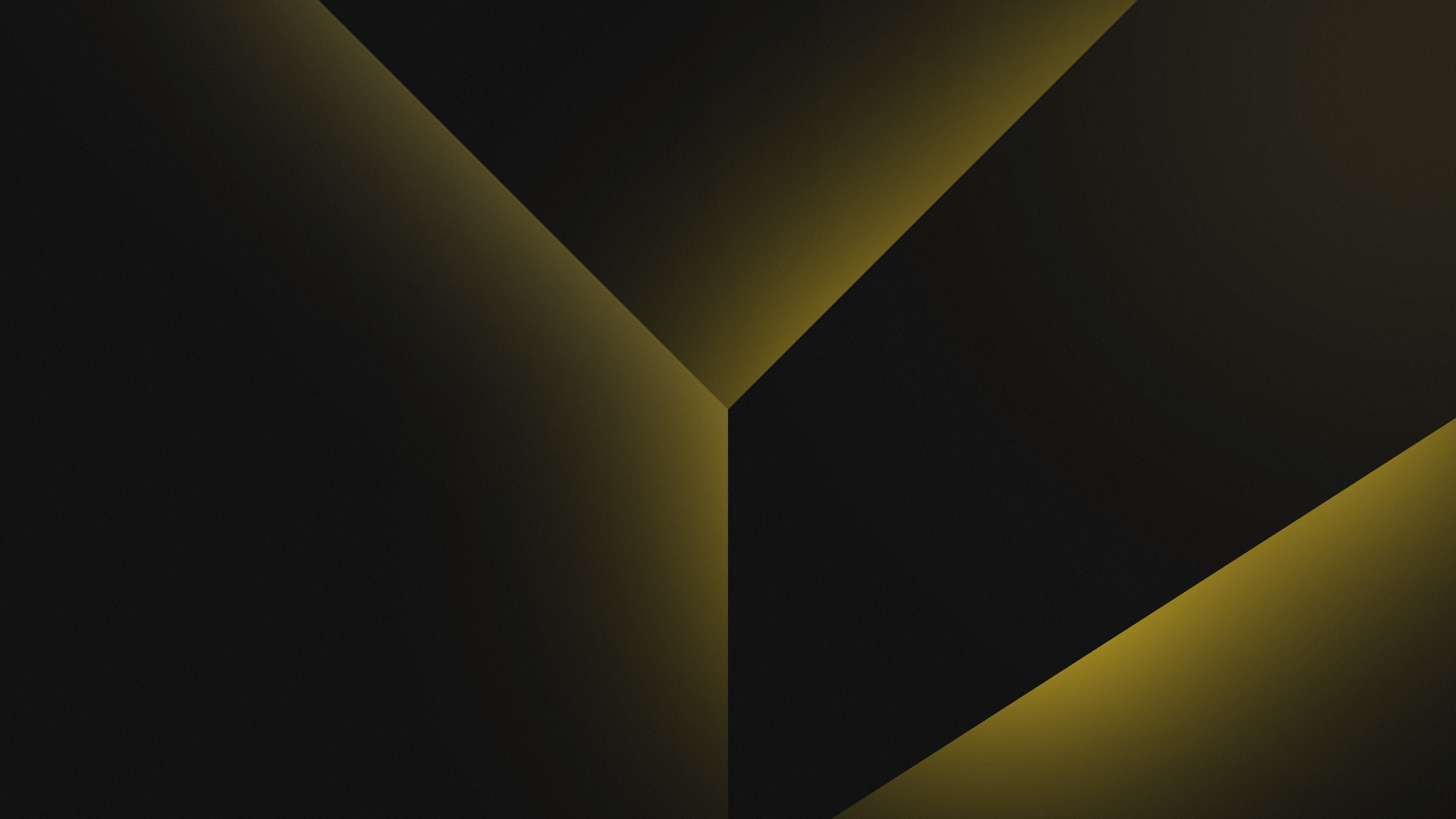 Abstract dark geometric shapes with golden light HD Wallpaper