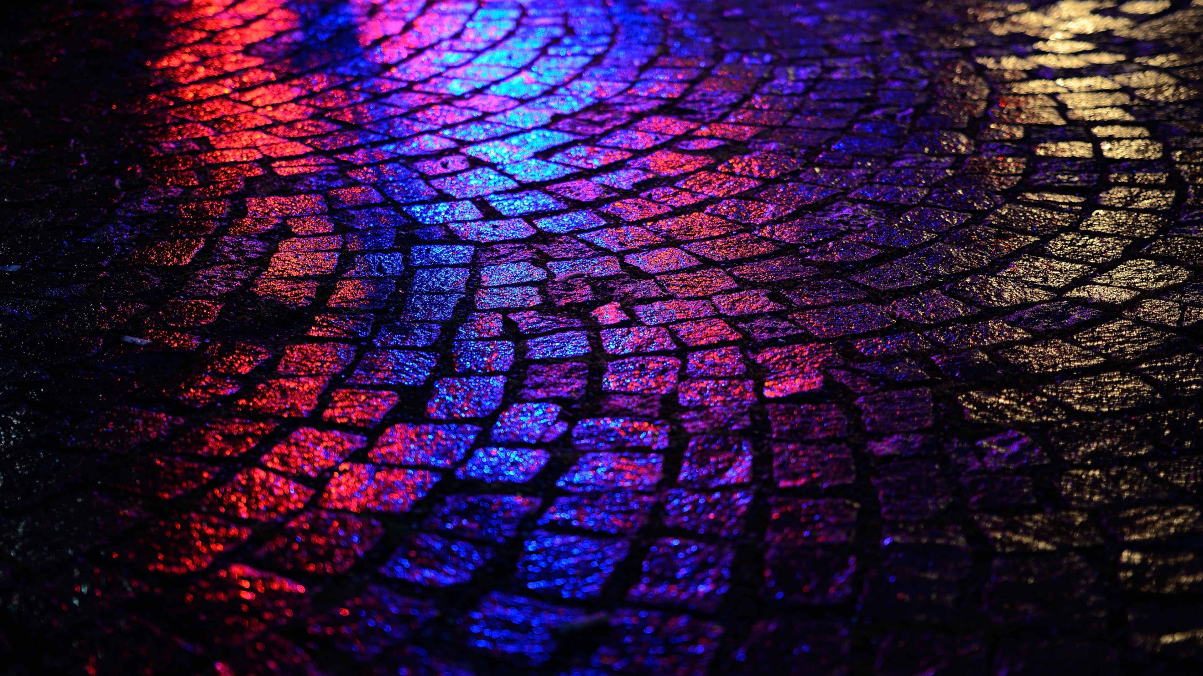 4K paving stone reflection HD Wallpaper