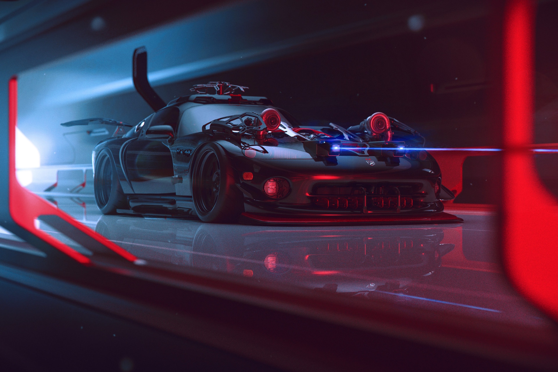 Sci-fi car artwork HD Wallpaper