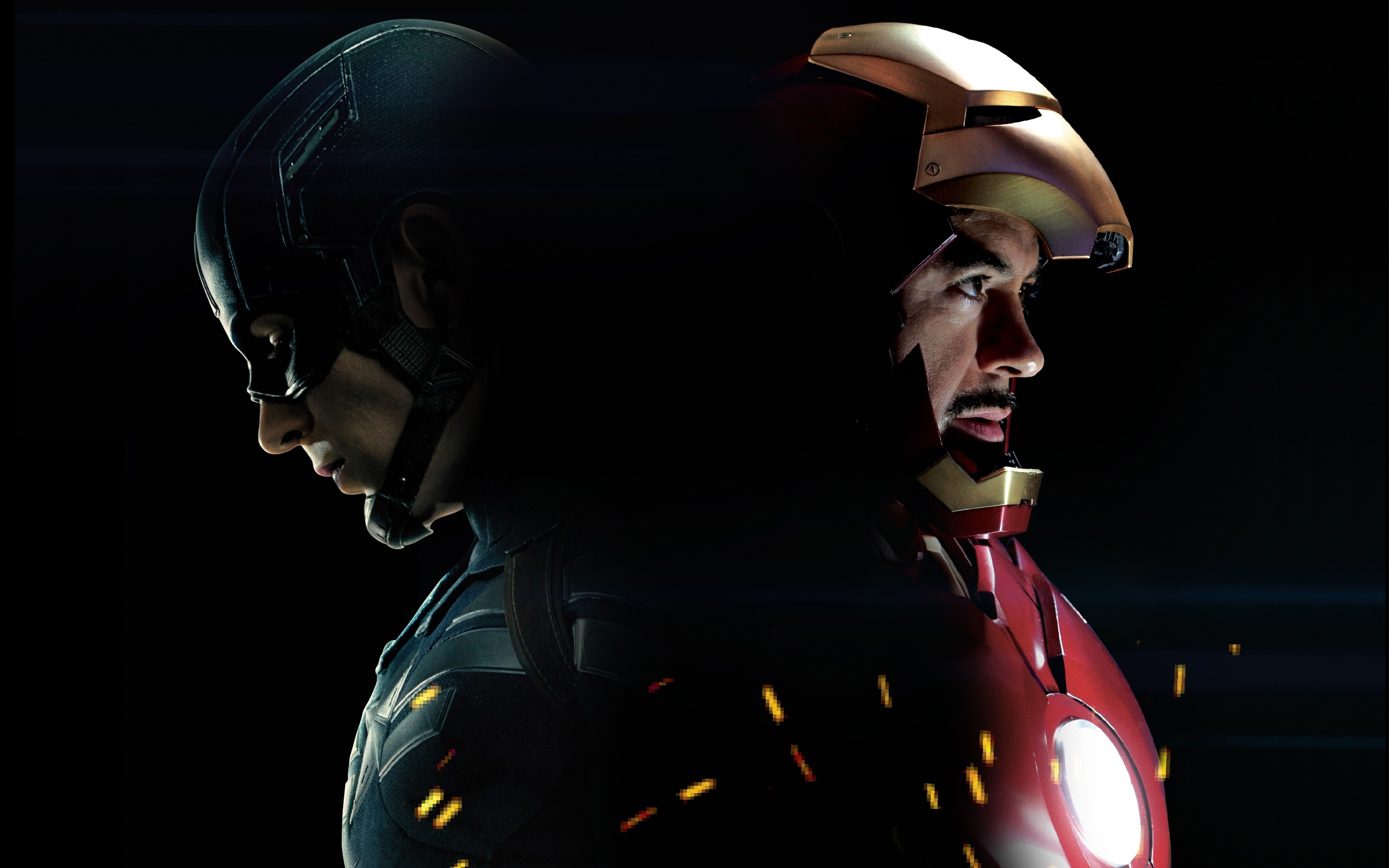Captain America and Iron Man from Marvel Movies HD Wallpaper