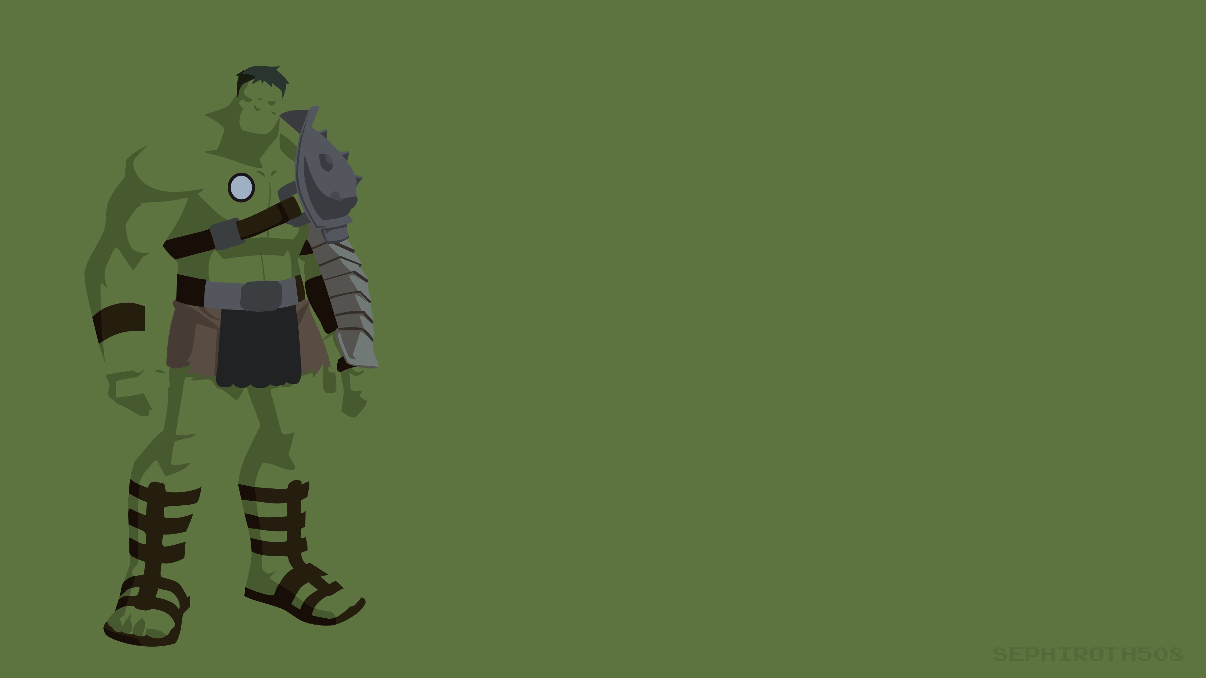Hulk from Marvel, minimalist artwork HD Wallpaper
