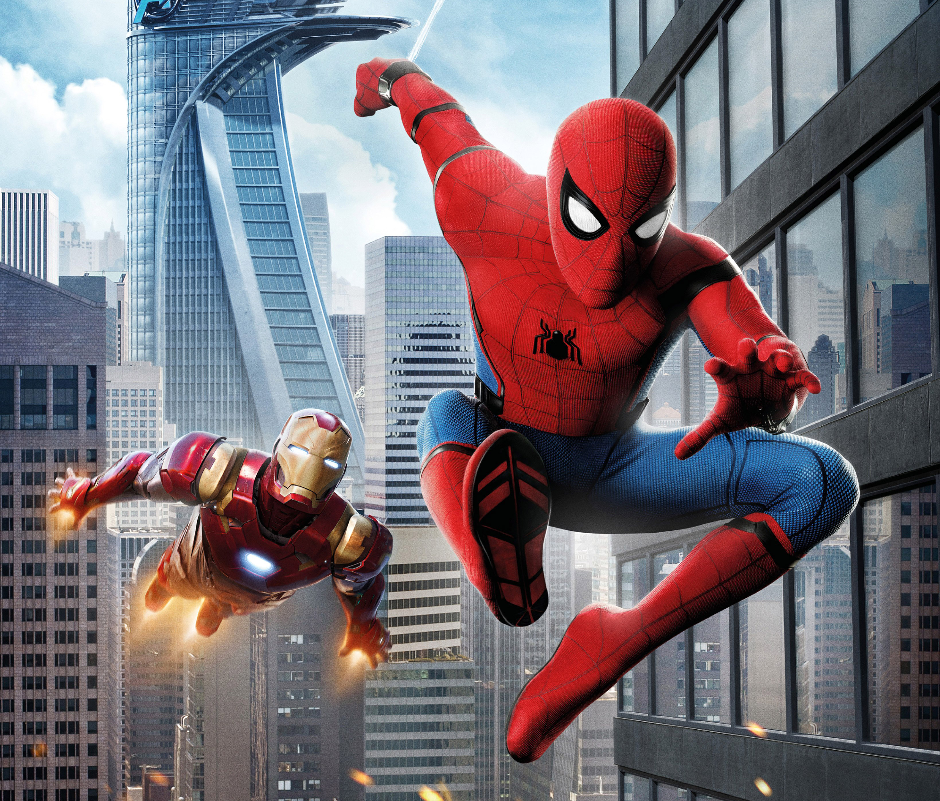 Spider-Man and Iron Man in New York City HD Wallpaper