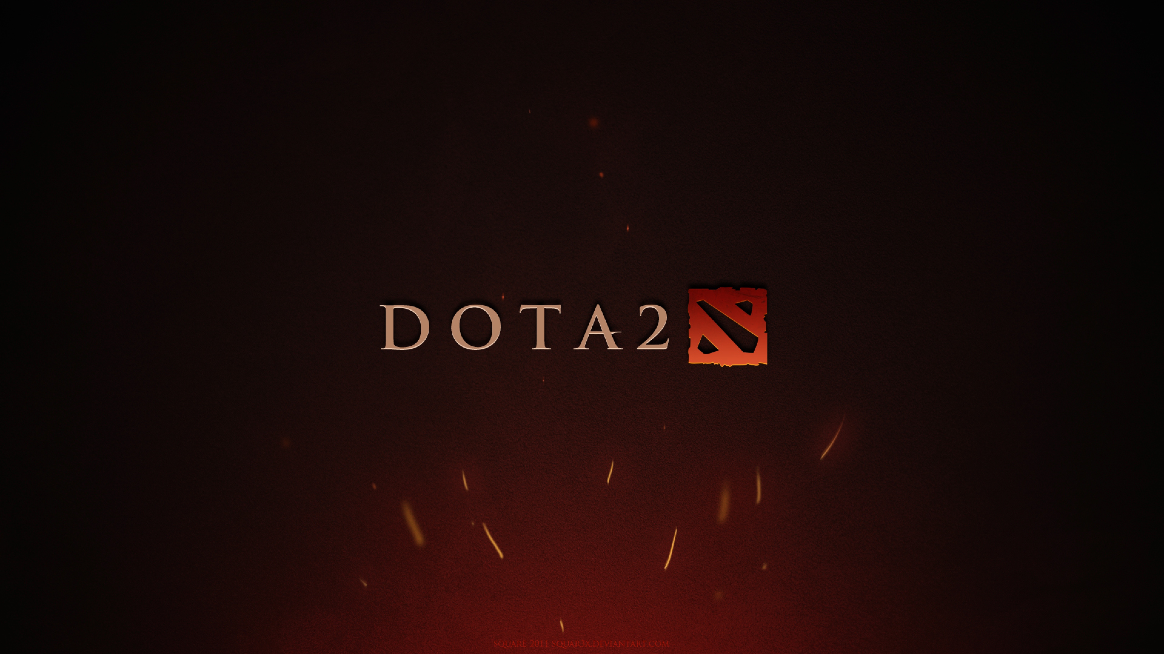 Dota 2 logo with fiery background HD Wallpaper