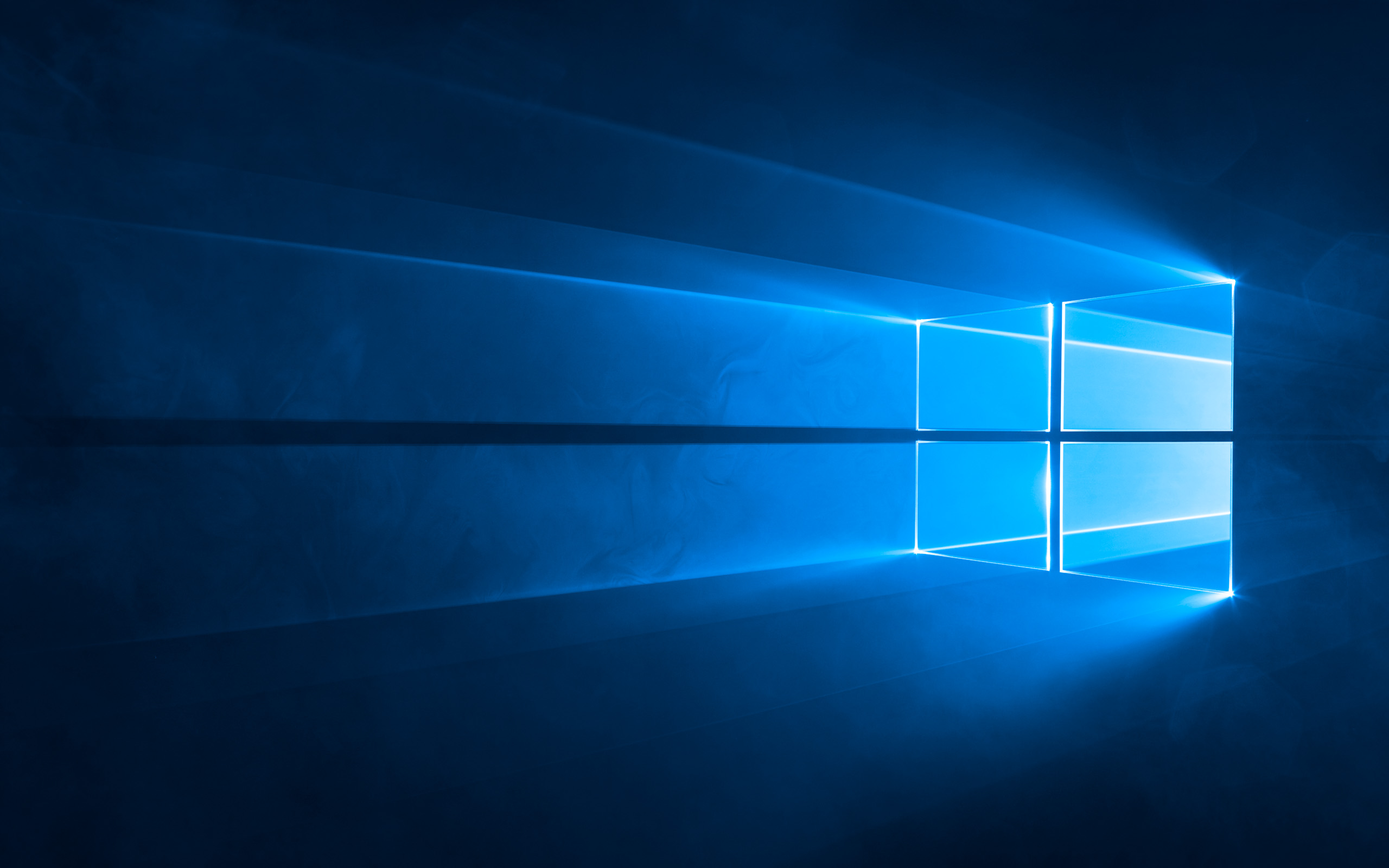 Windows 10 logo with blue light rays HD Wallpaper