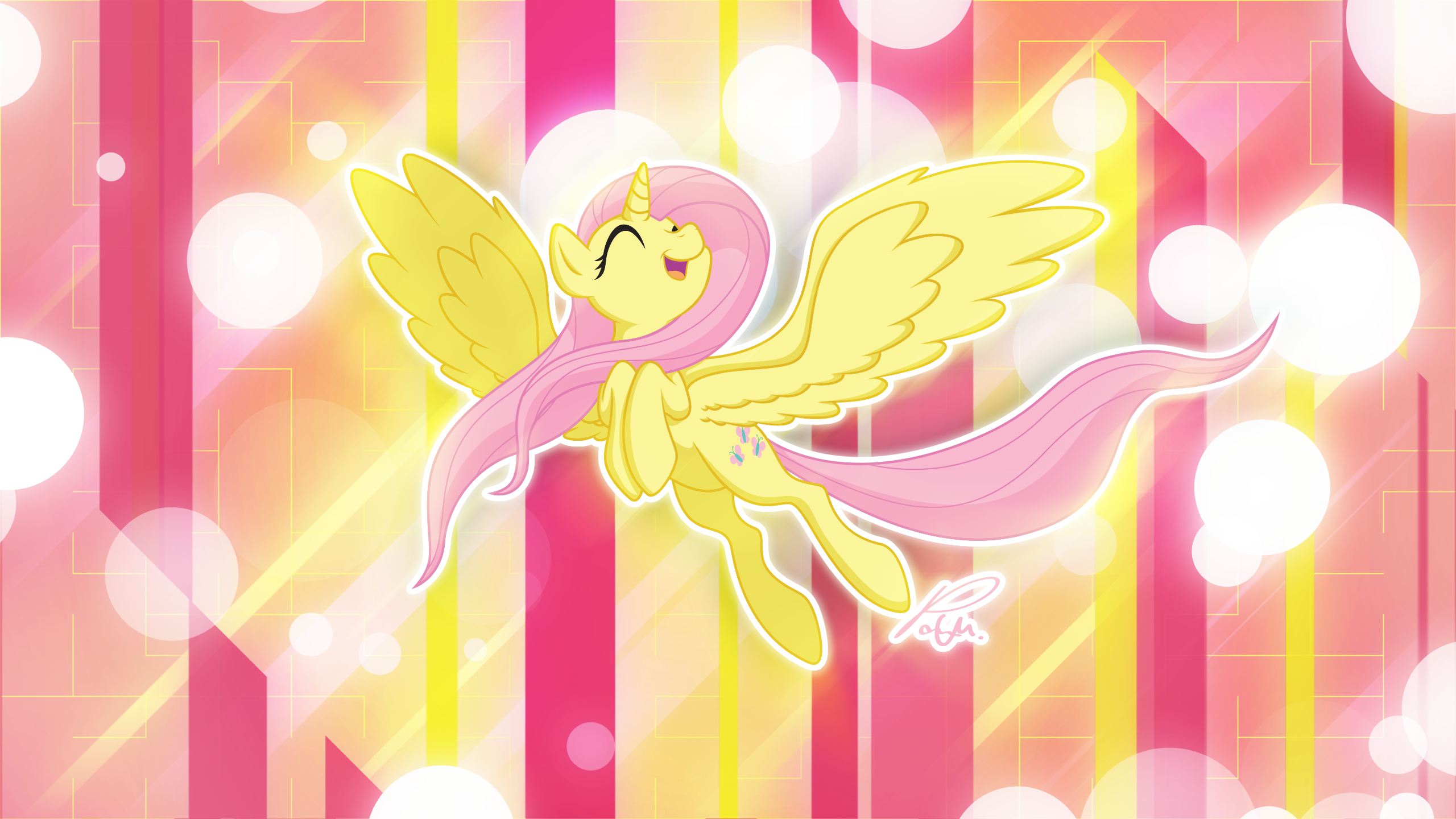 Fluttershy from My Little Pony flying HD Wallpaper