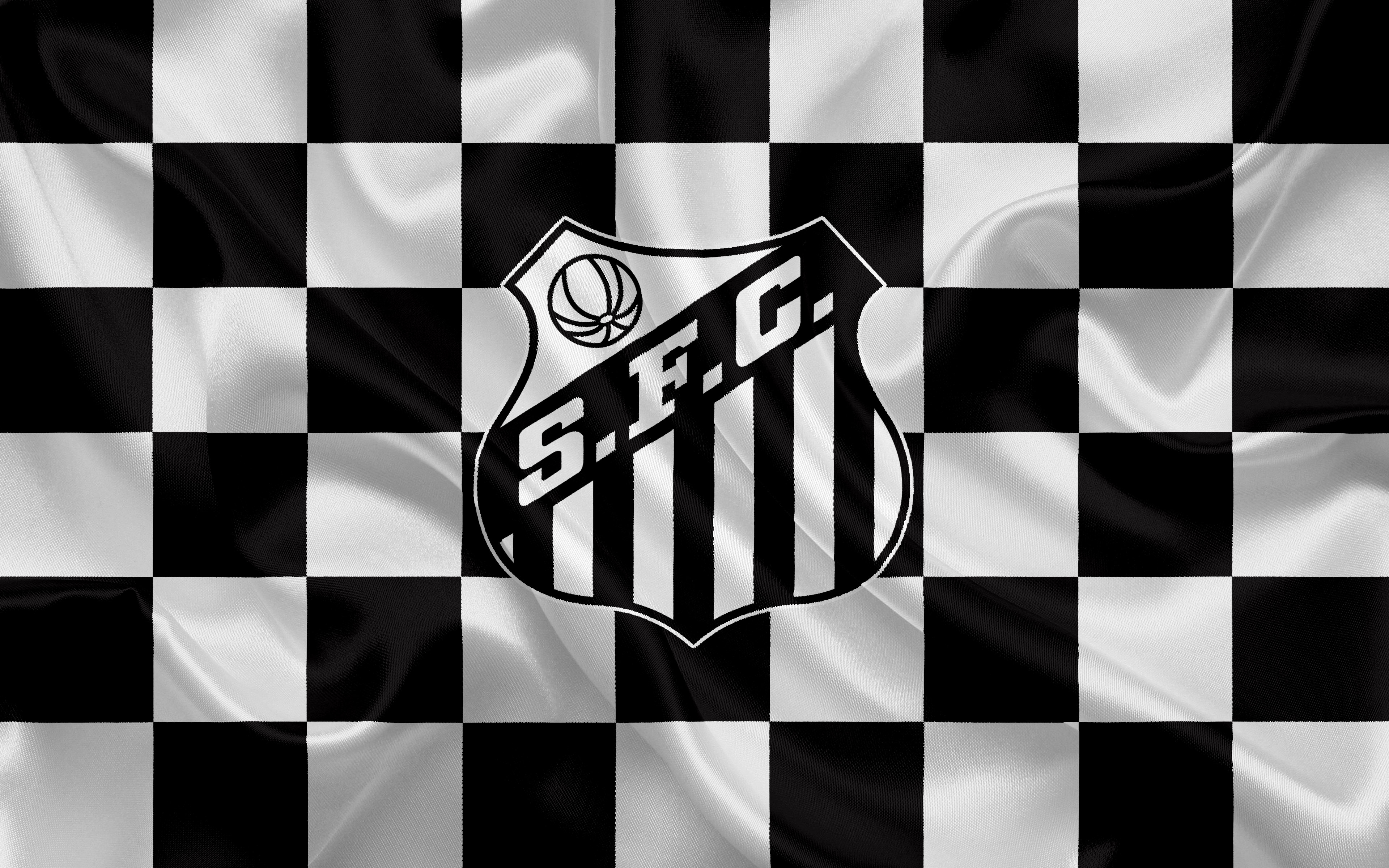 Santos FC logo on checkered flag HD Wallpaper