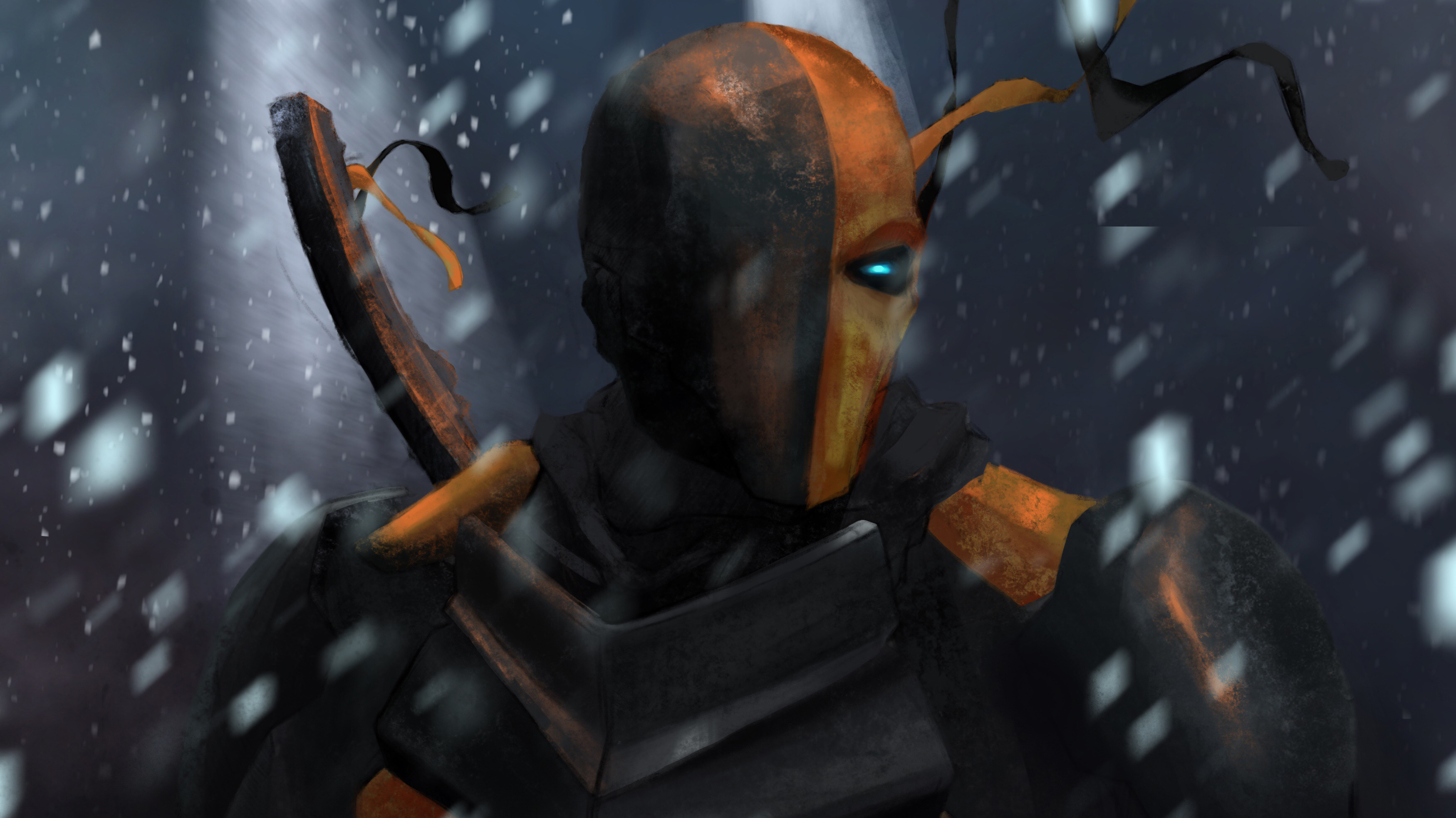 Deathstroke in the snow HD Wallpaper