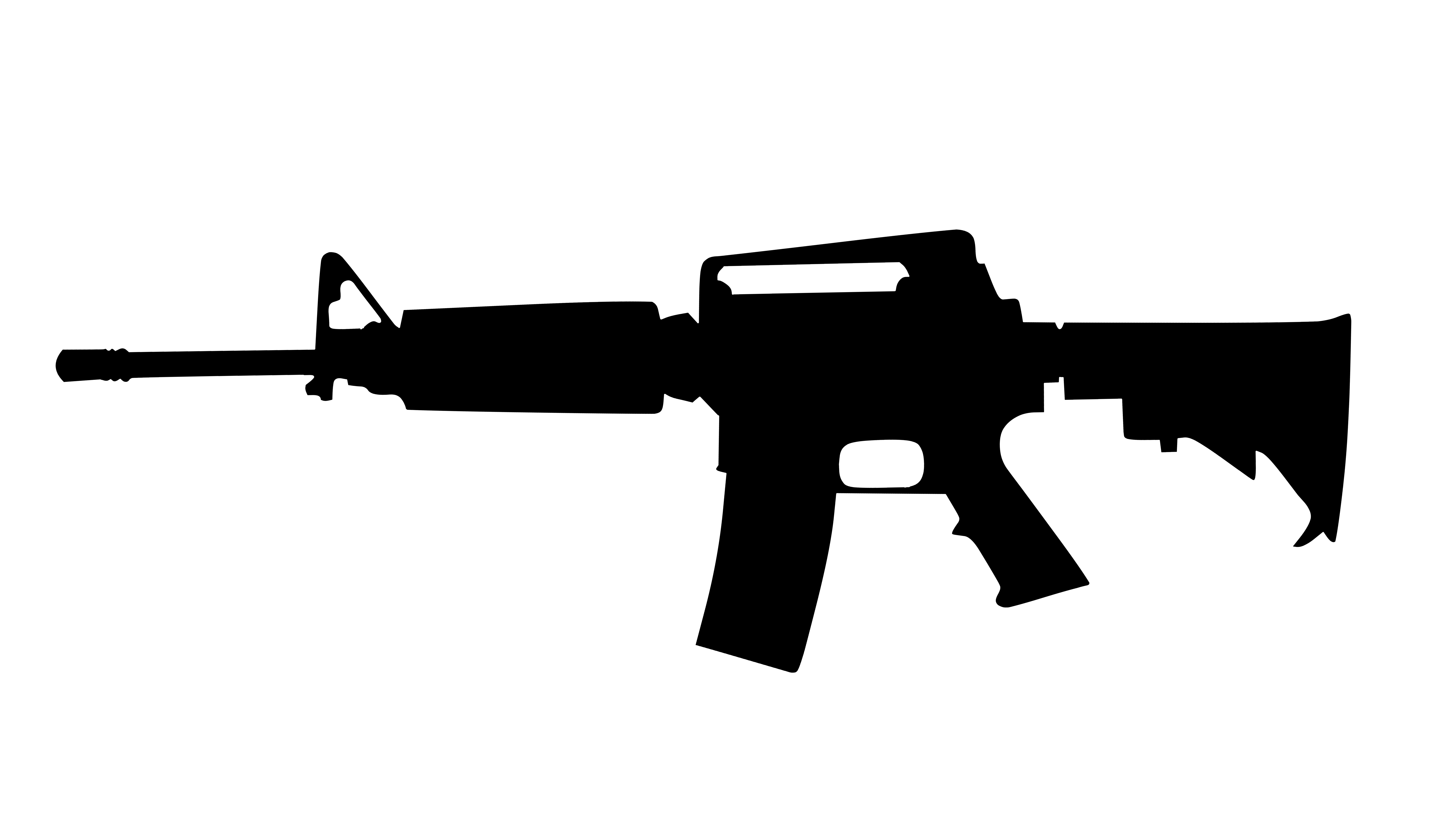 Silhouette of an assault rifle HD Wallpaper