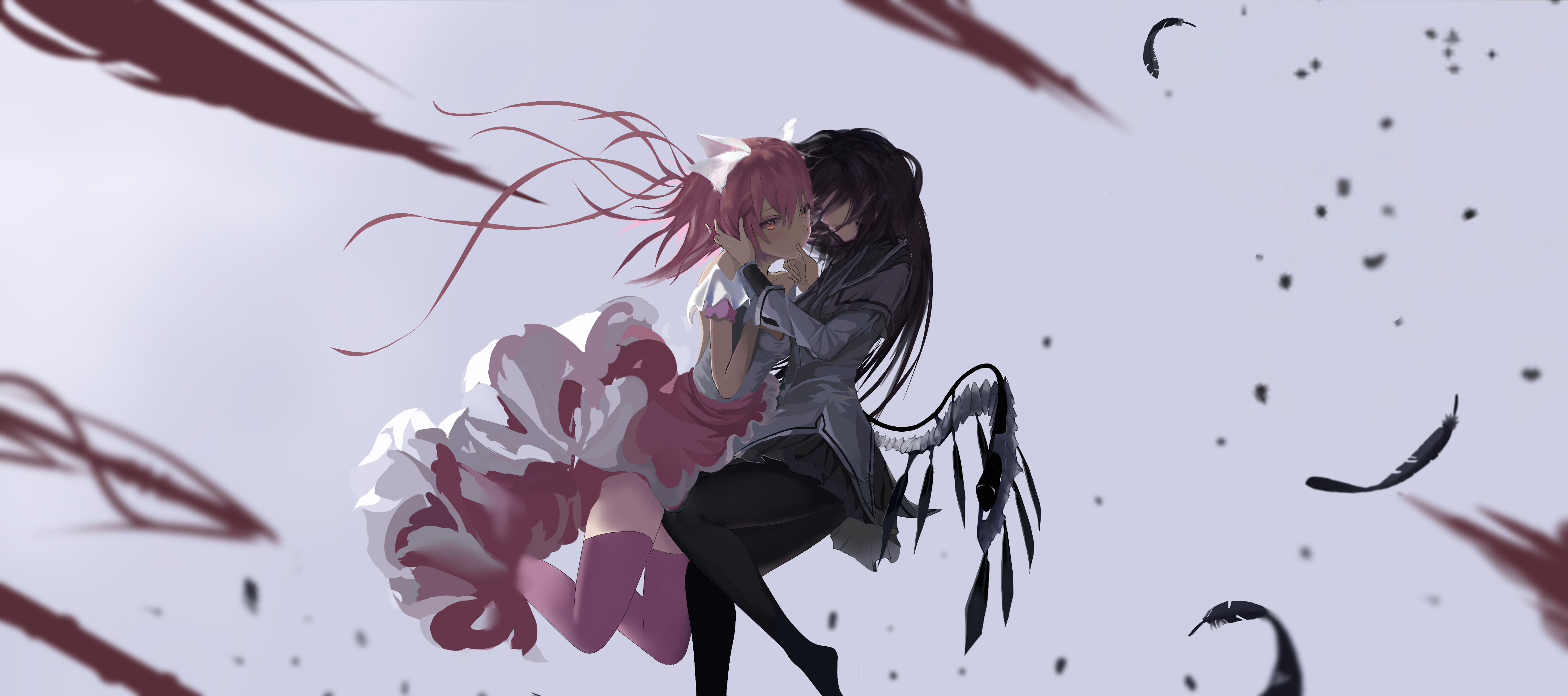 Homura Akemi and Madoka Kaname from Puella Magi Madoka Magica HD Wallpaper