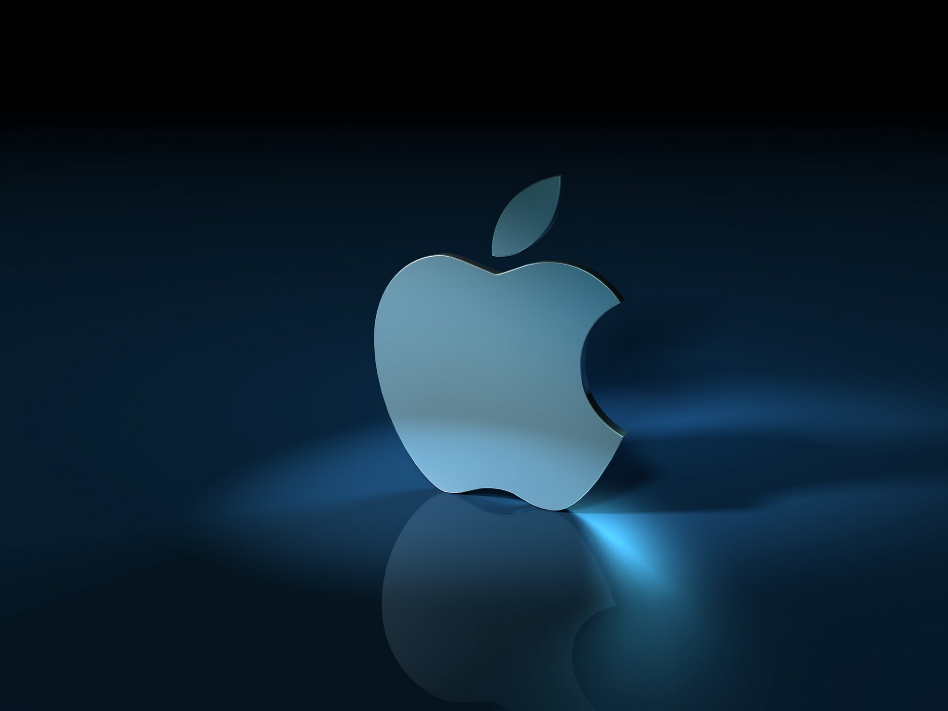 Apple logo on a dark blue background HD Wallpaper