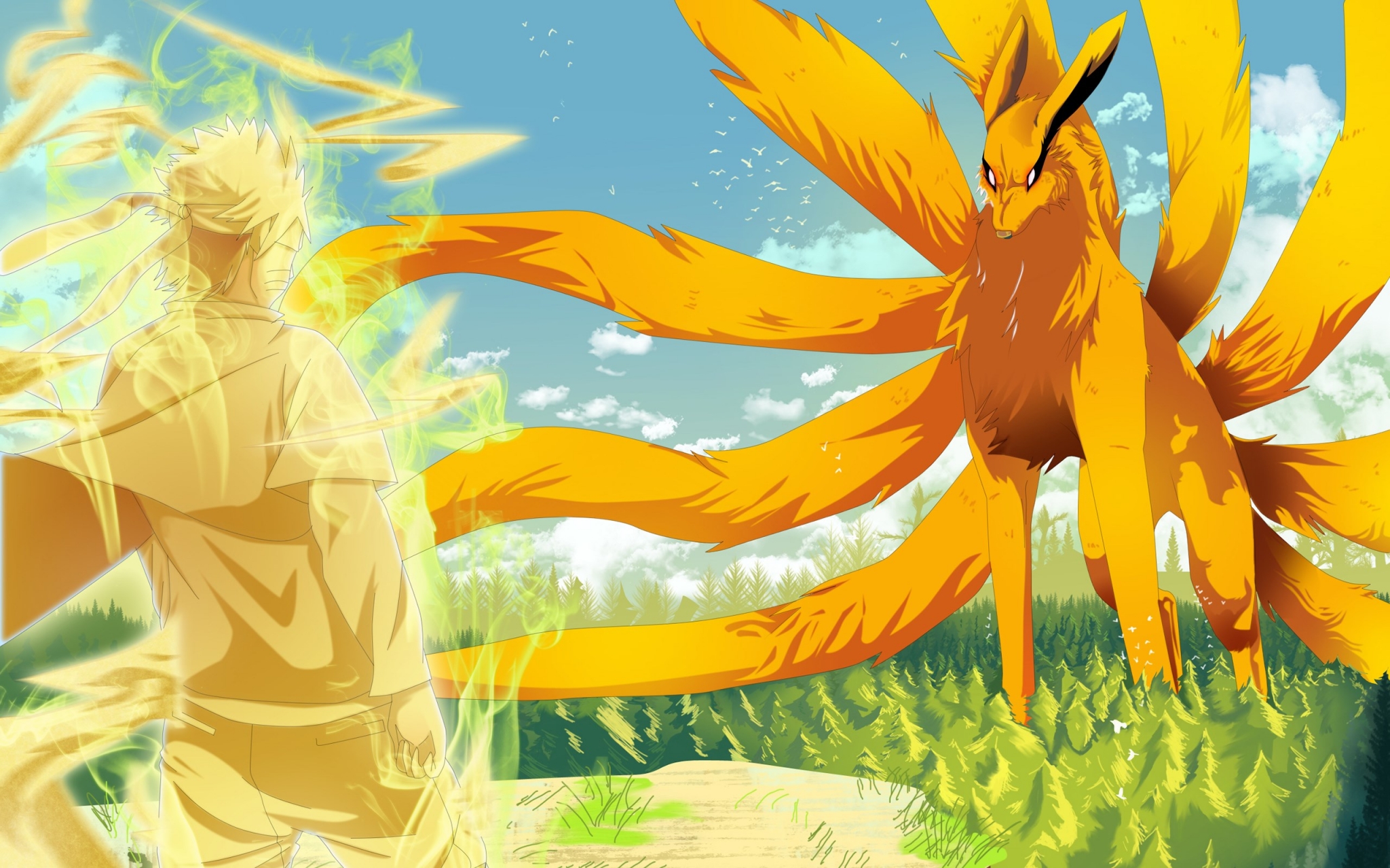 Naruto Uzumaki and Kurama in Sage Mode HD Wallpaper