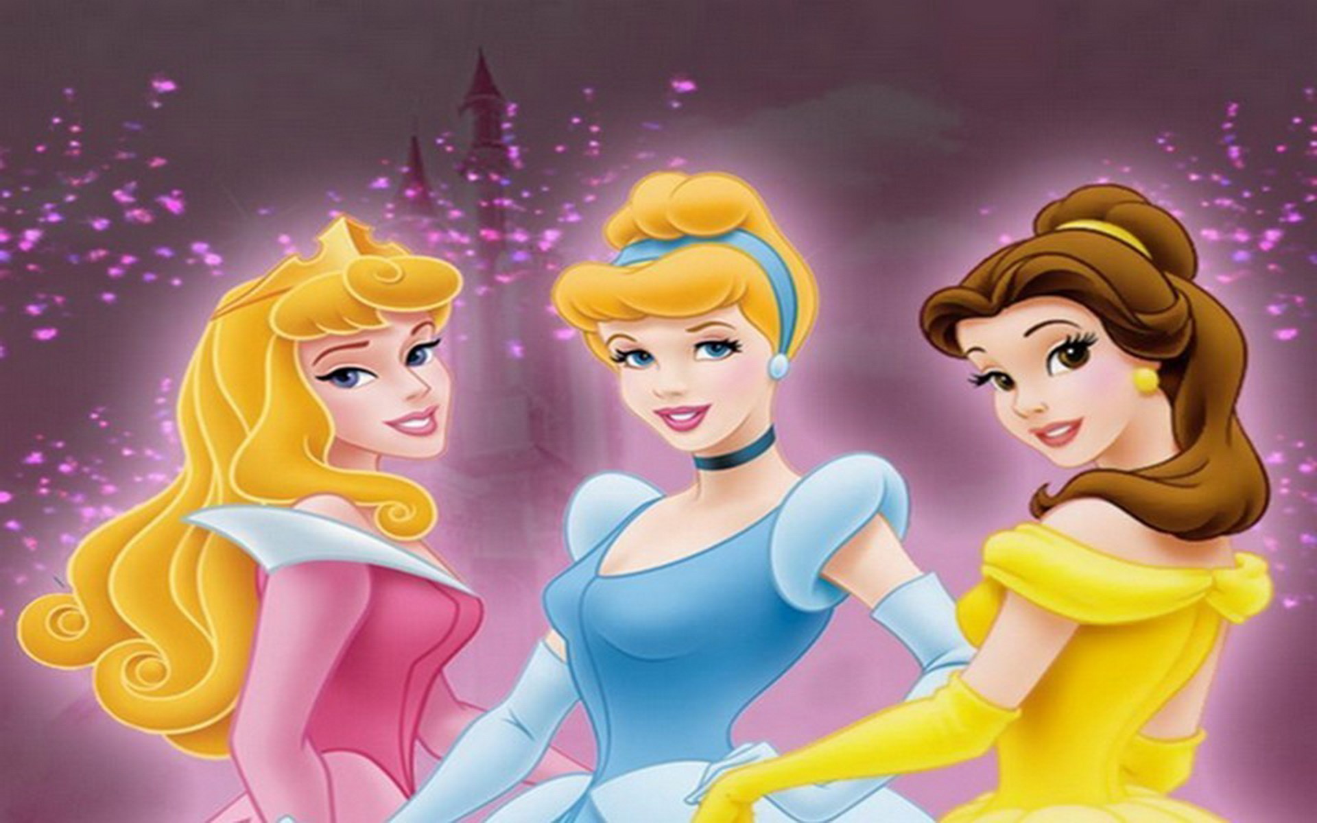 Aurora, Cinderella, and Belle from Disney Princesses HD Wallpaper