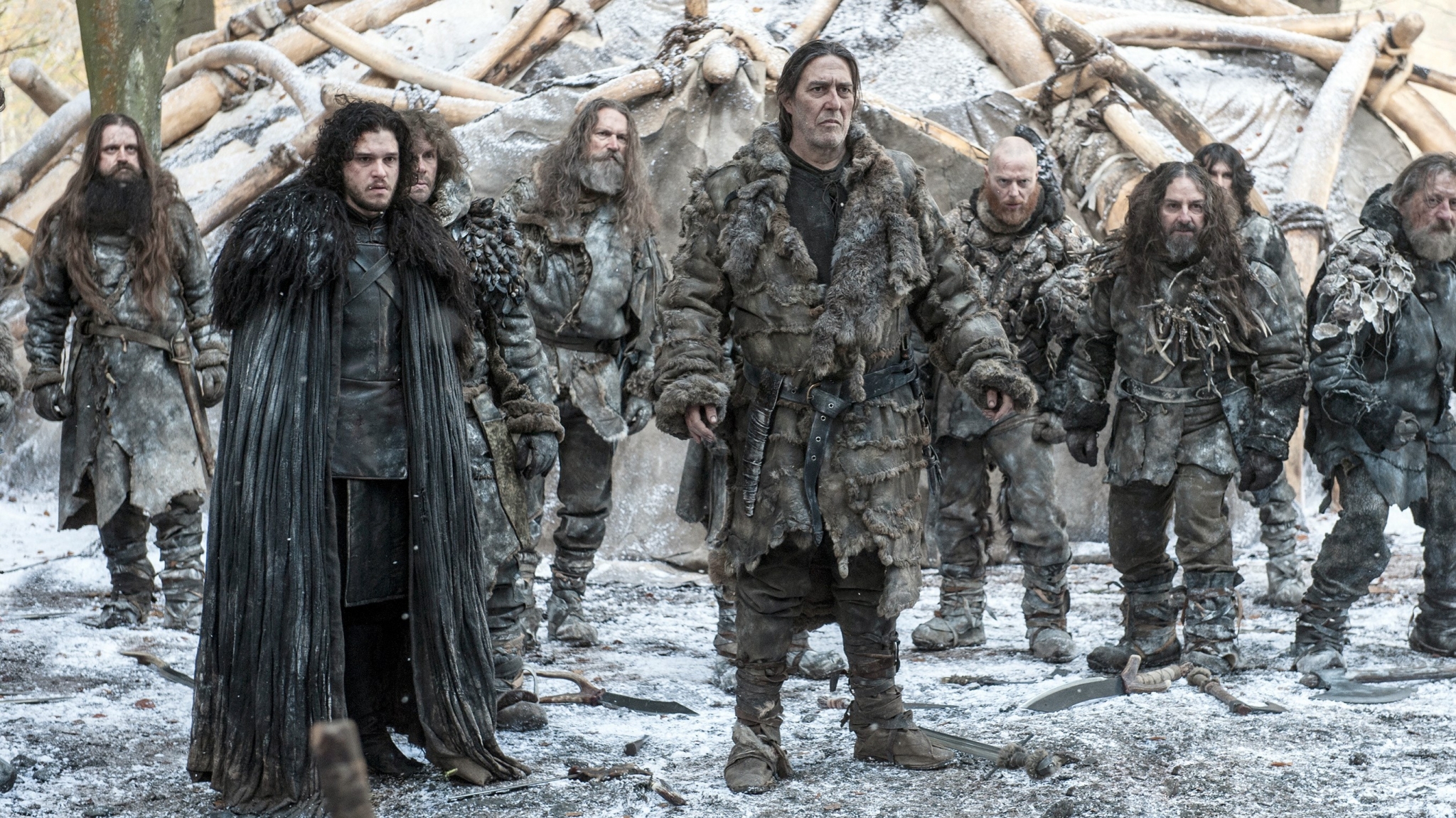 Game of Thrones characters in winter setting HD Wallpaper