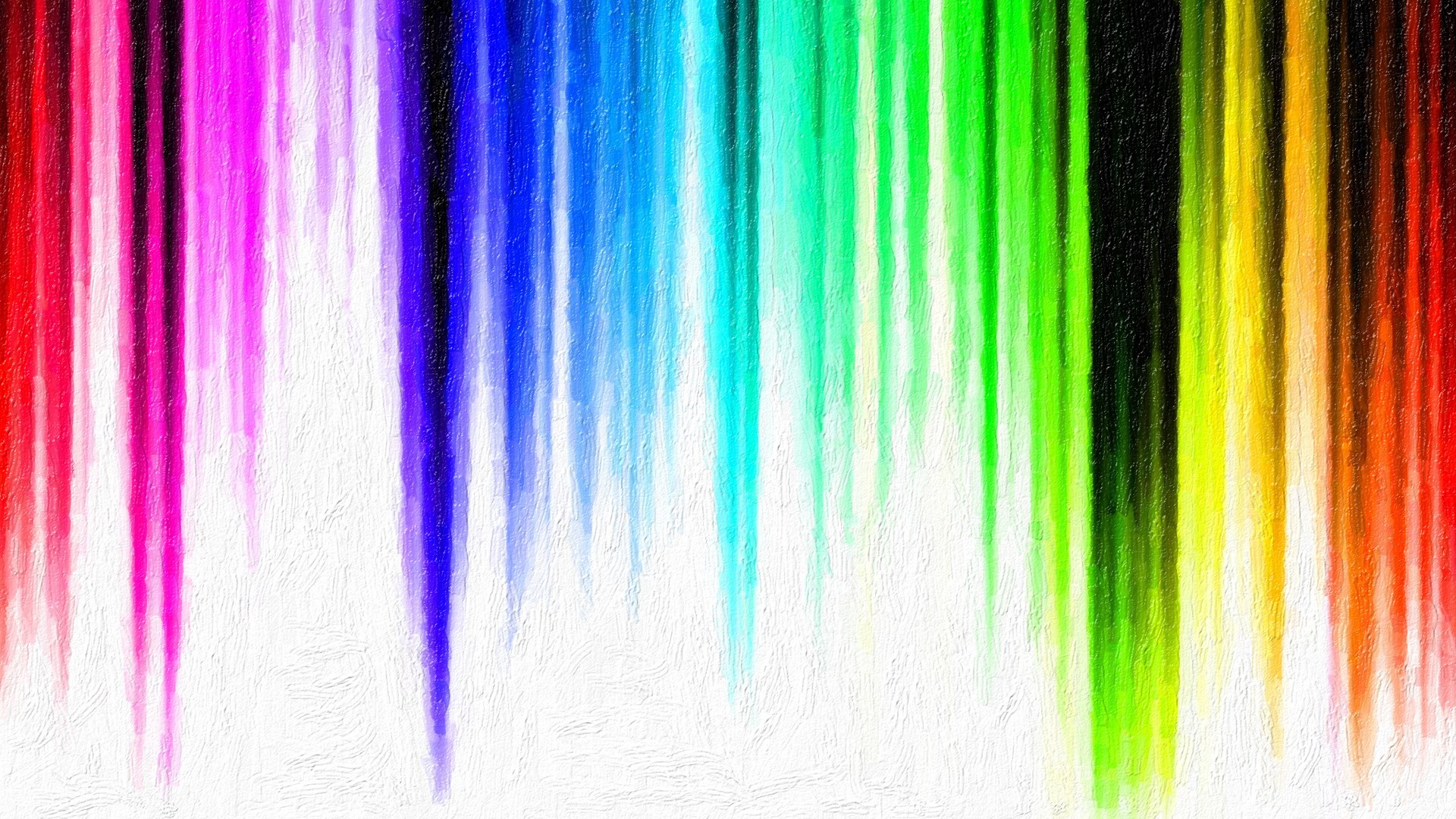 Rainbow paint drips on white background HD Wallpaper