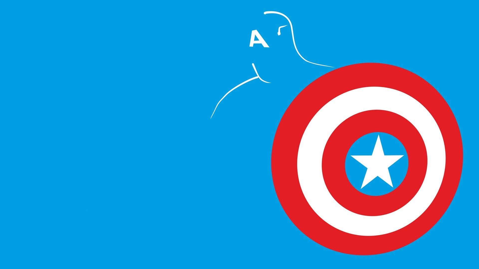 Captain America's Shield and Outline HD Wallpaper