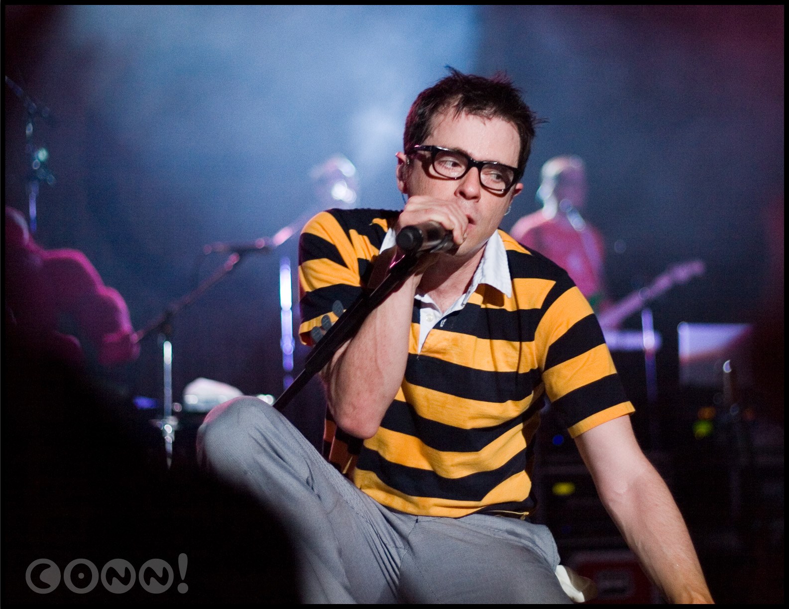 Rivers Cuomo performing on stage HD Wallpaper