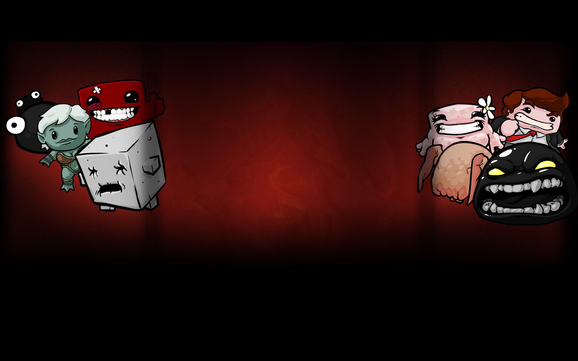 Characters from Super Meat Boy and The Binding of Isaac HD Wallpaper