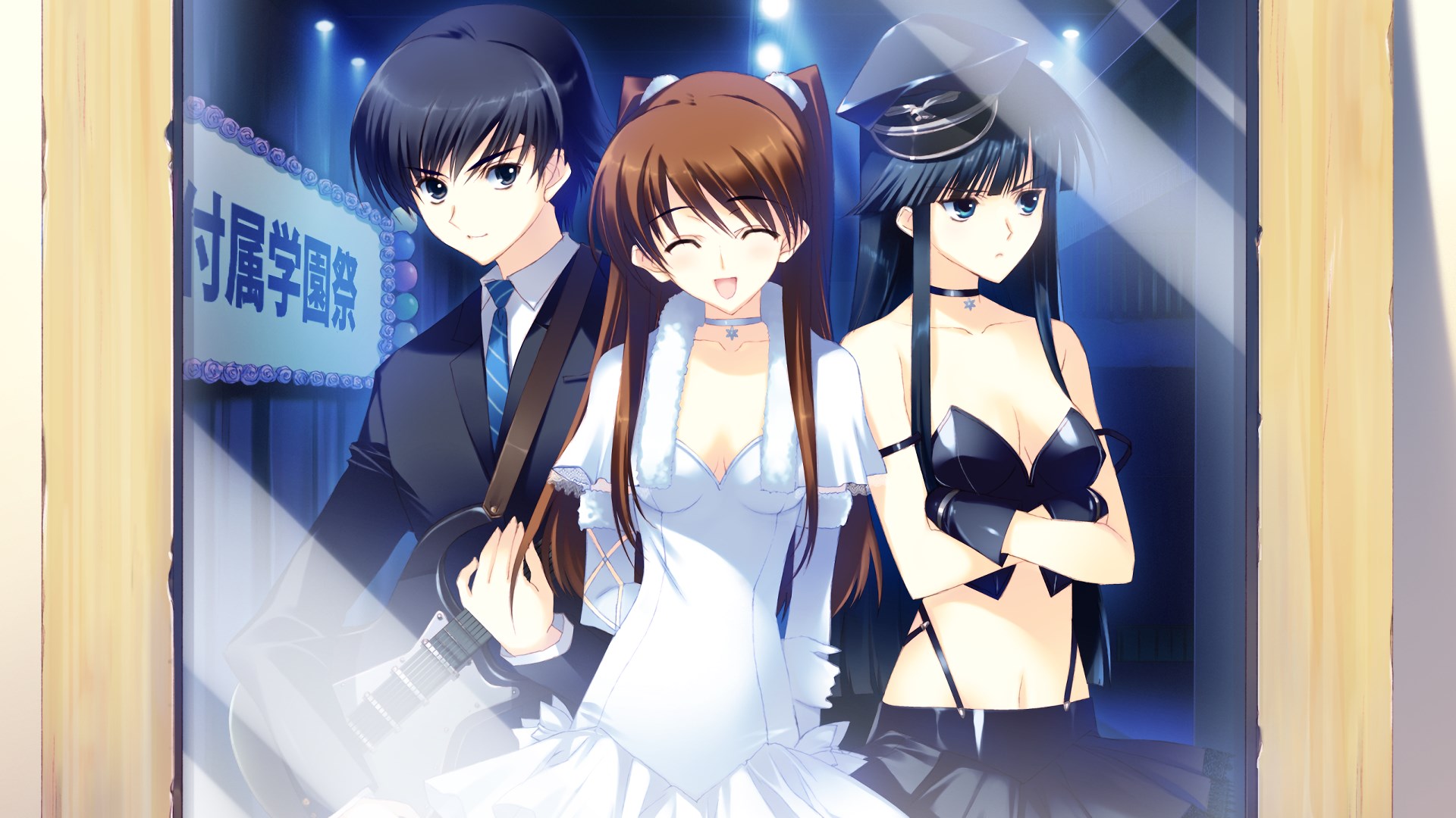 Three anime characters on stage HD Wallpaper