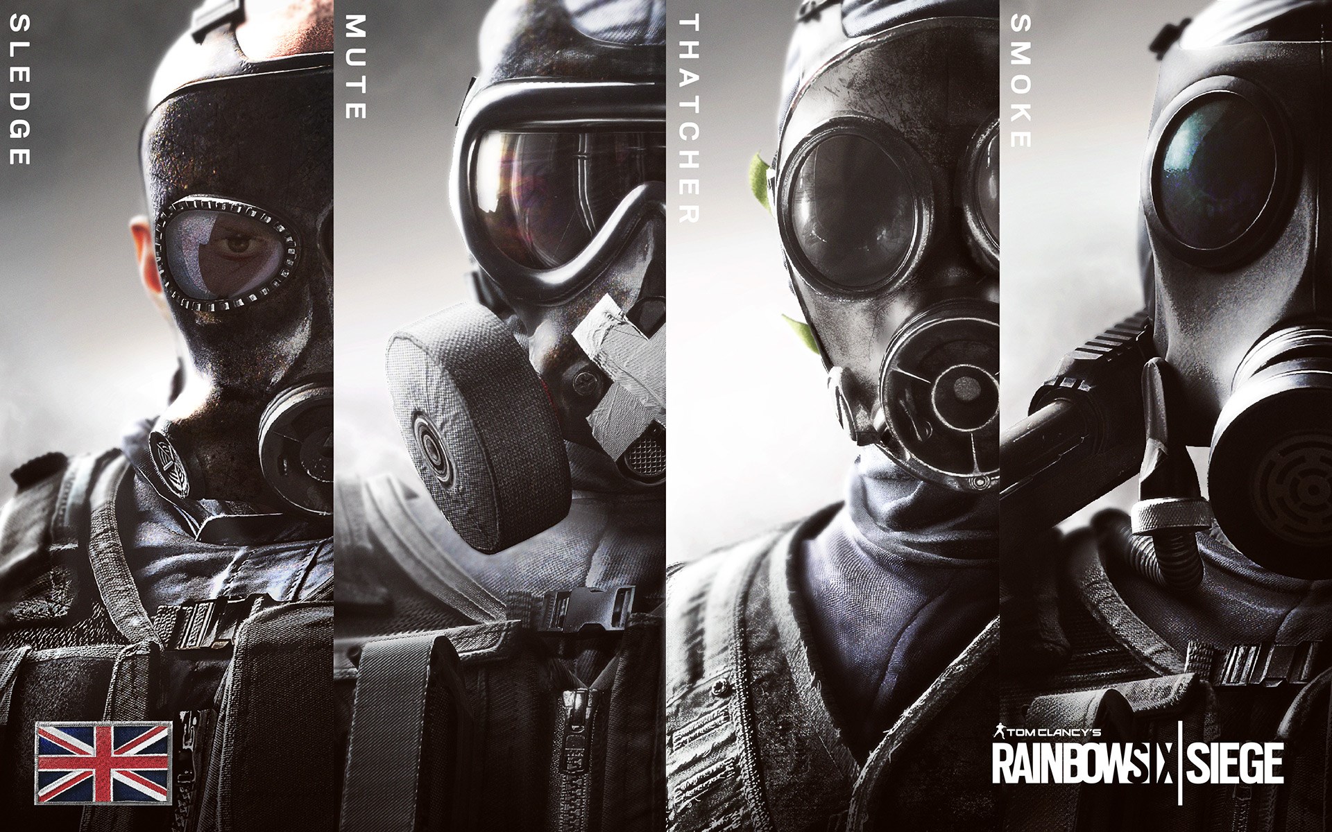 Sledge, Mute, Thatcher, and Smoke from Tom Clancy's Rainbow Six Siege HD Wallpaper