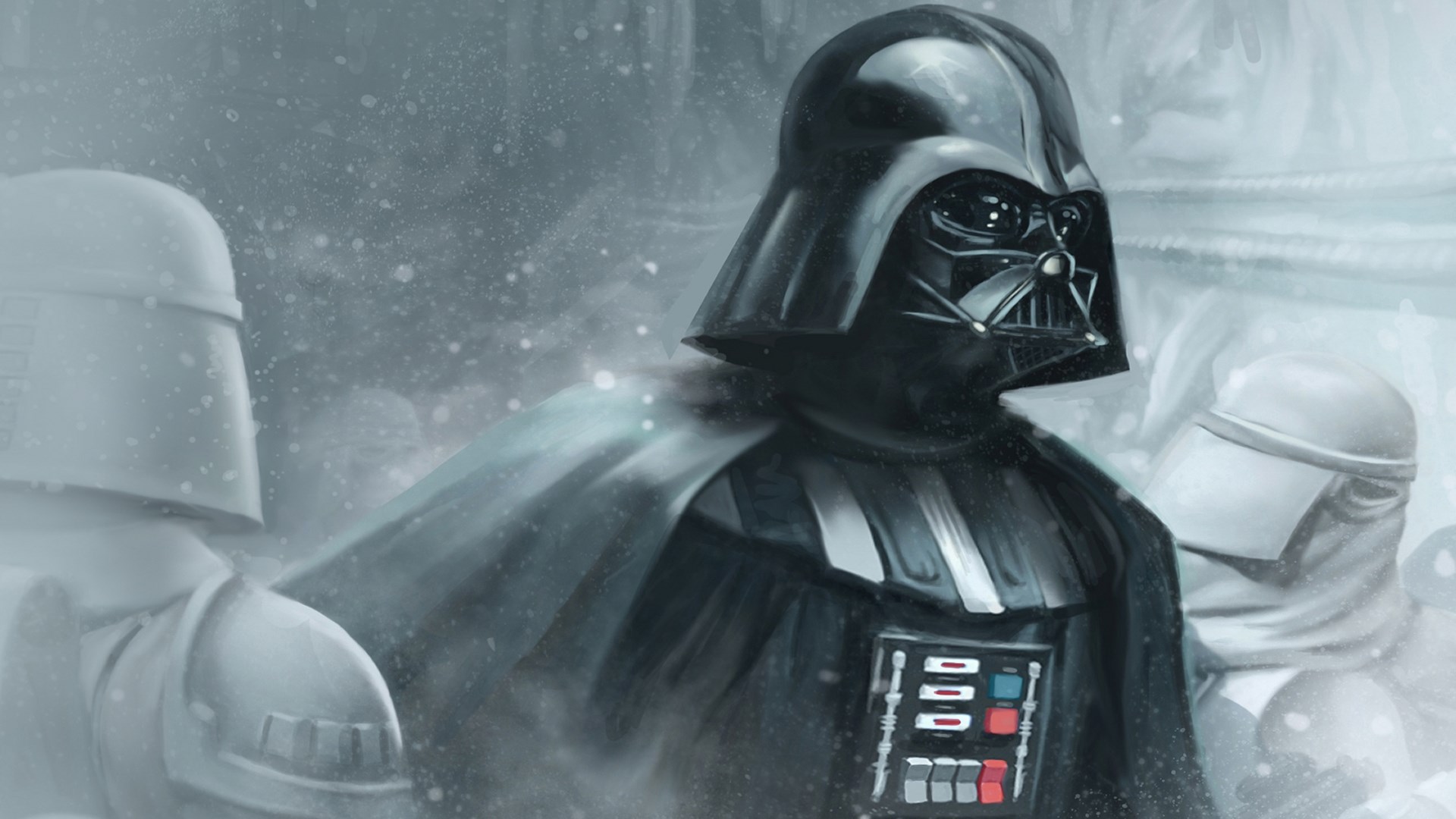 Darth Vader and Stormtroopers in Star Wars HD Wallpaper